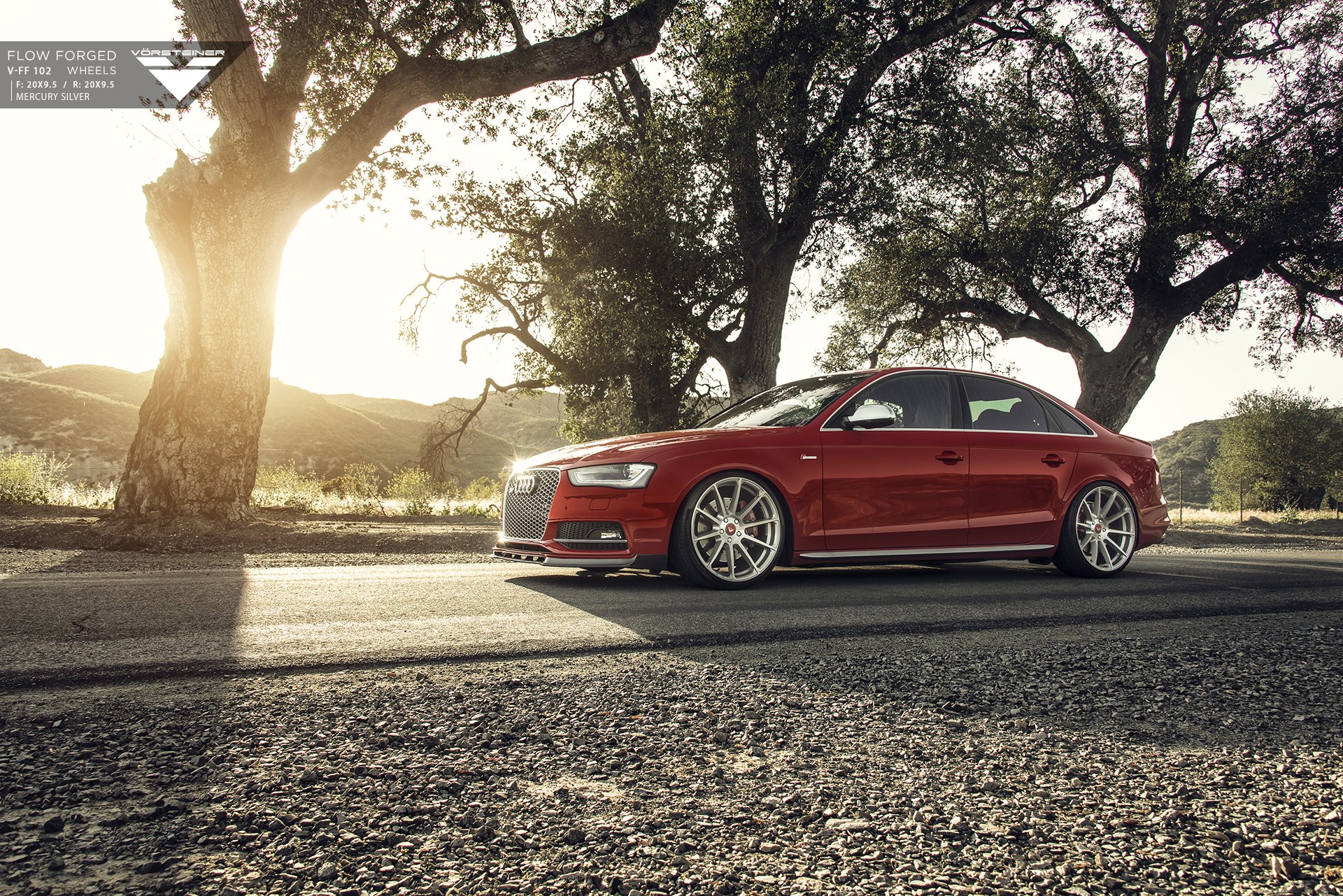 Red Audi S4 with Custom LED-Bar Style Headlights - Photo by Vorstiner