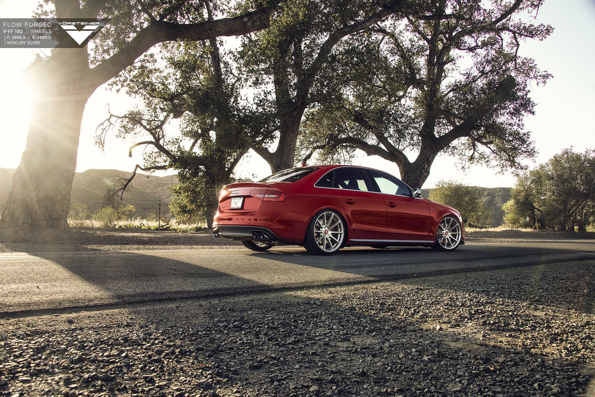 Red Audi S4 with Custom Side Skirts - Photo by Vorstiner