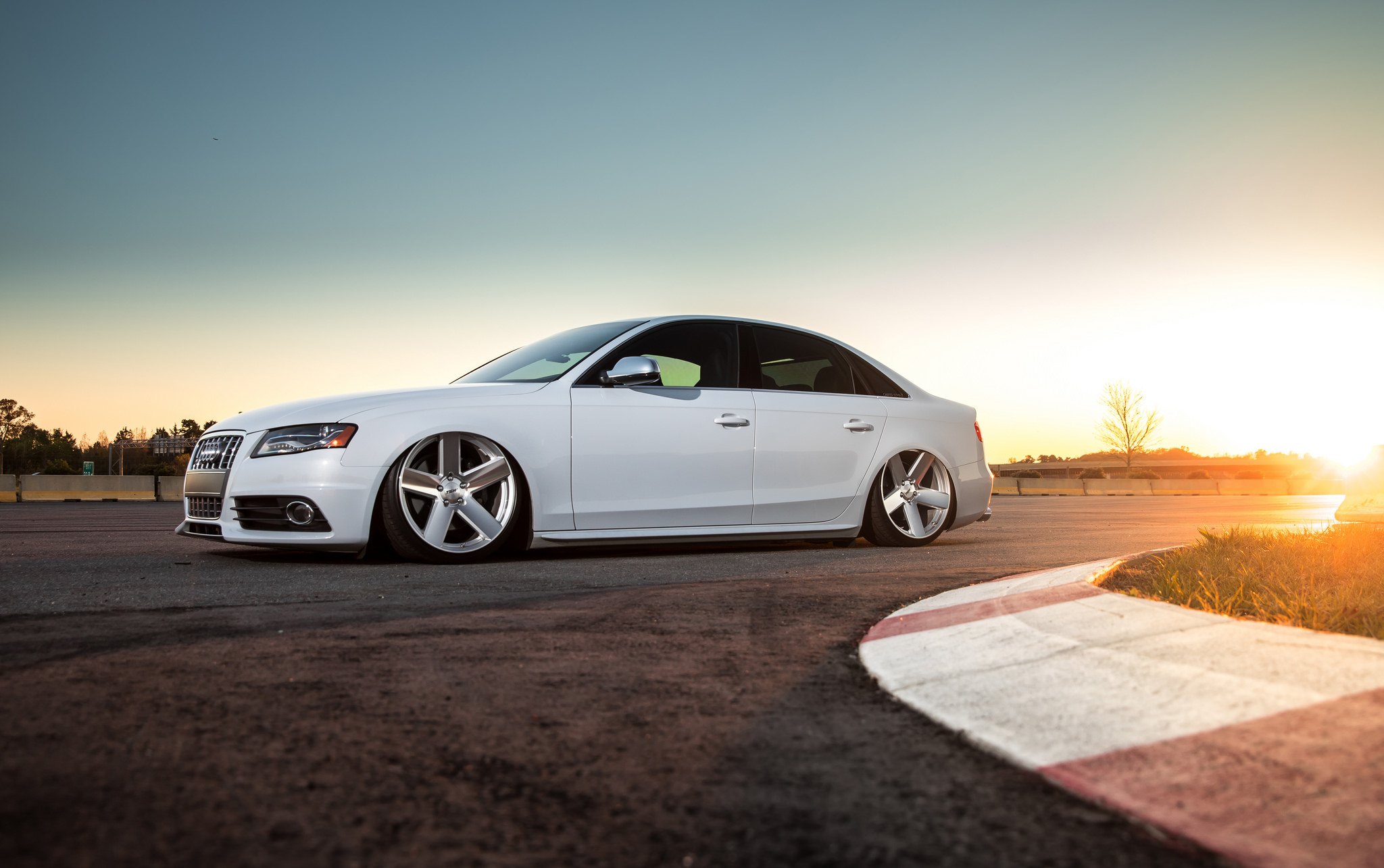 Front Bumper with Fog Lights on White Audi S4 - Photo by TSW