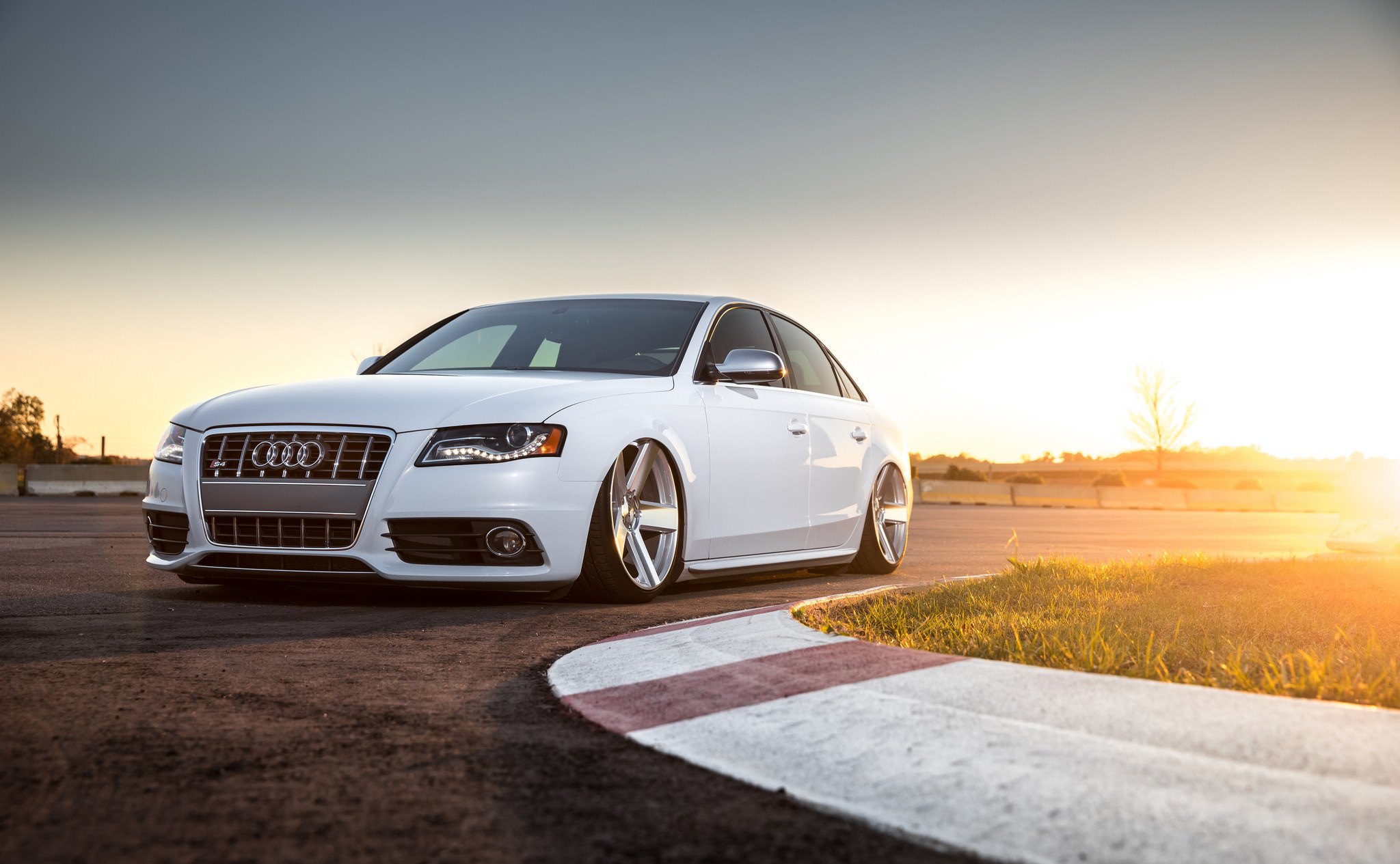 Aftermarket Side Mirrors on White Audi S4 - Photo by TSW