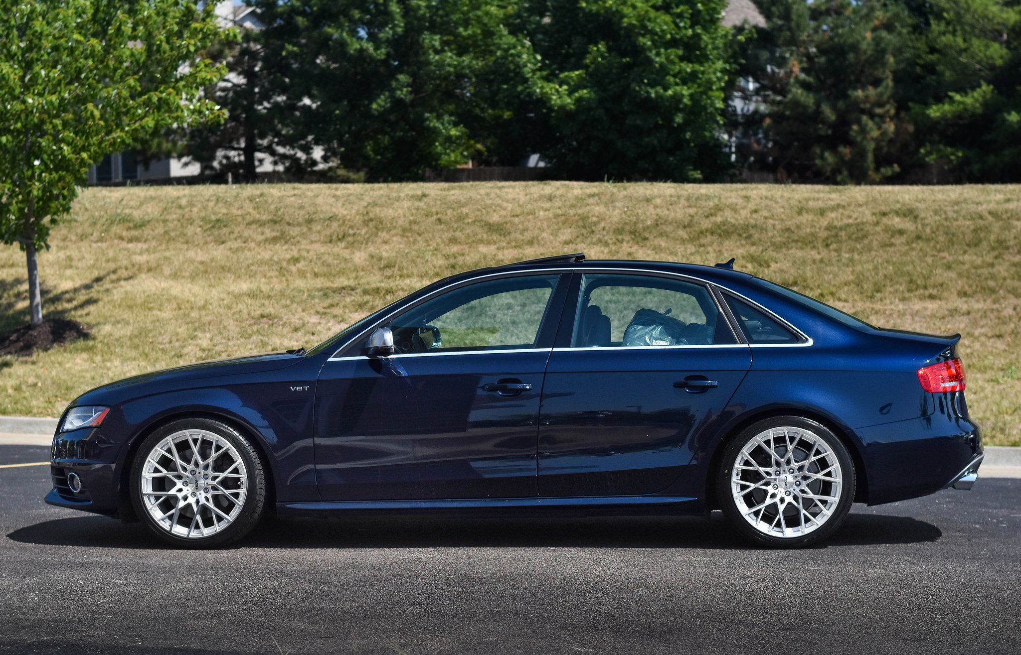 Custom Blue Audi S4 Side Skirts - Photo by TSW Wheels
