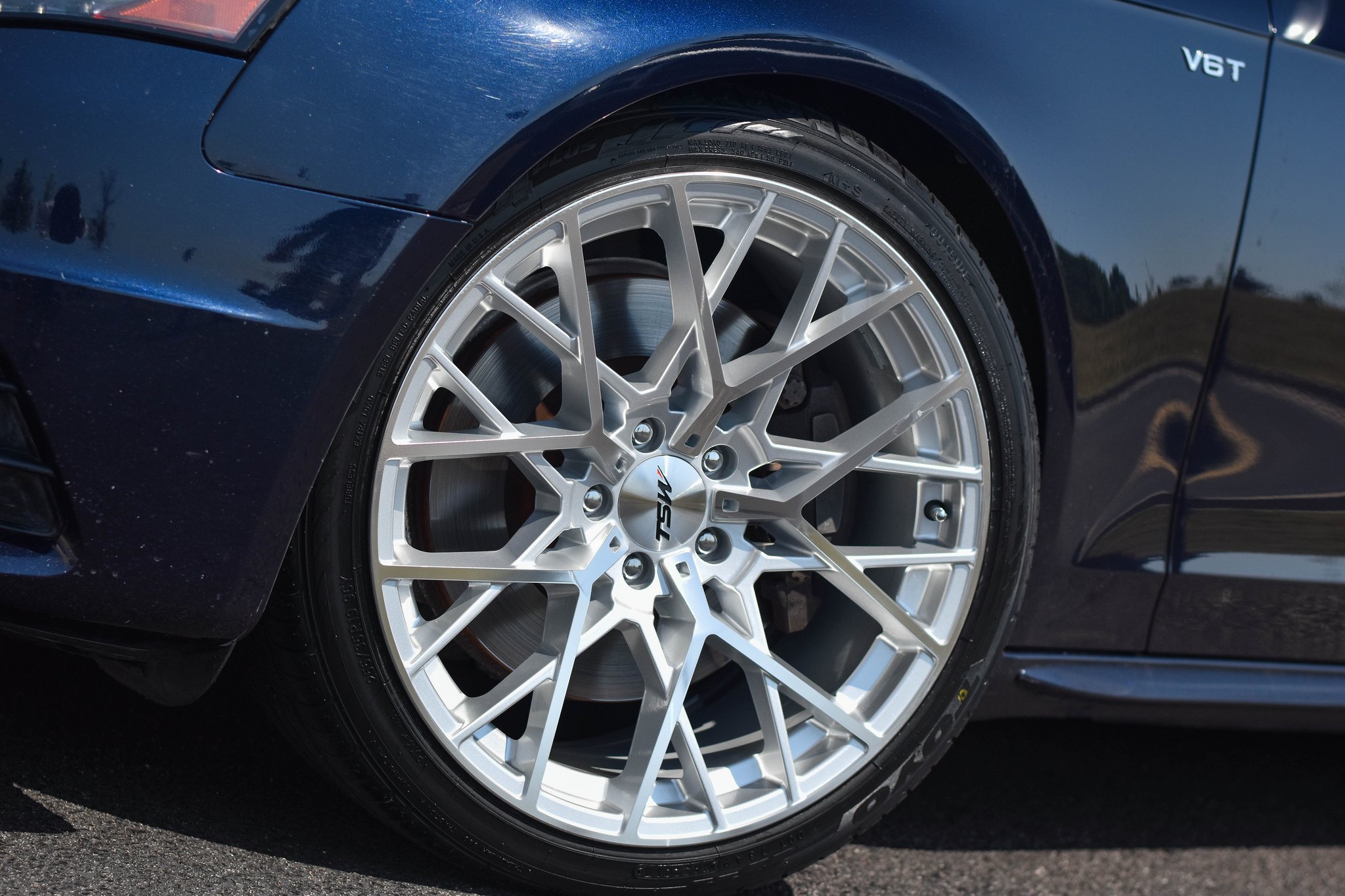Chrome TSW Wheels on Blue Audi S4 V6T - Photo by TSW Wheels