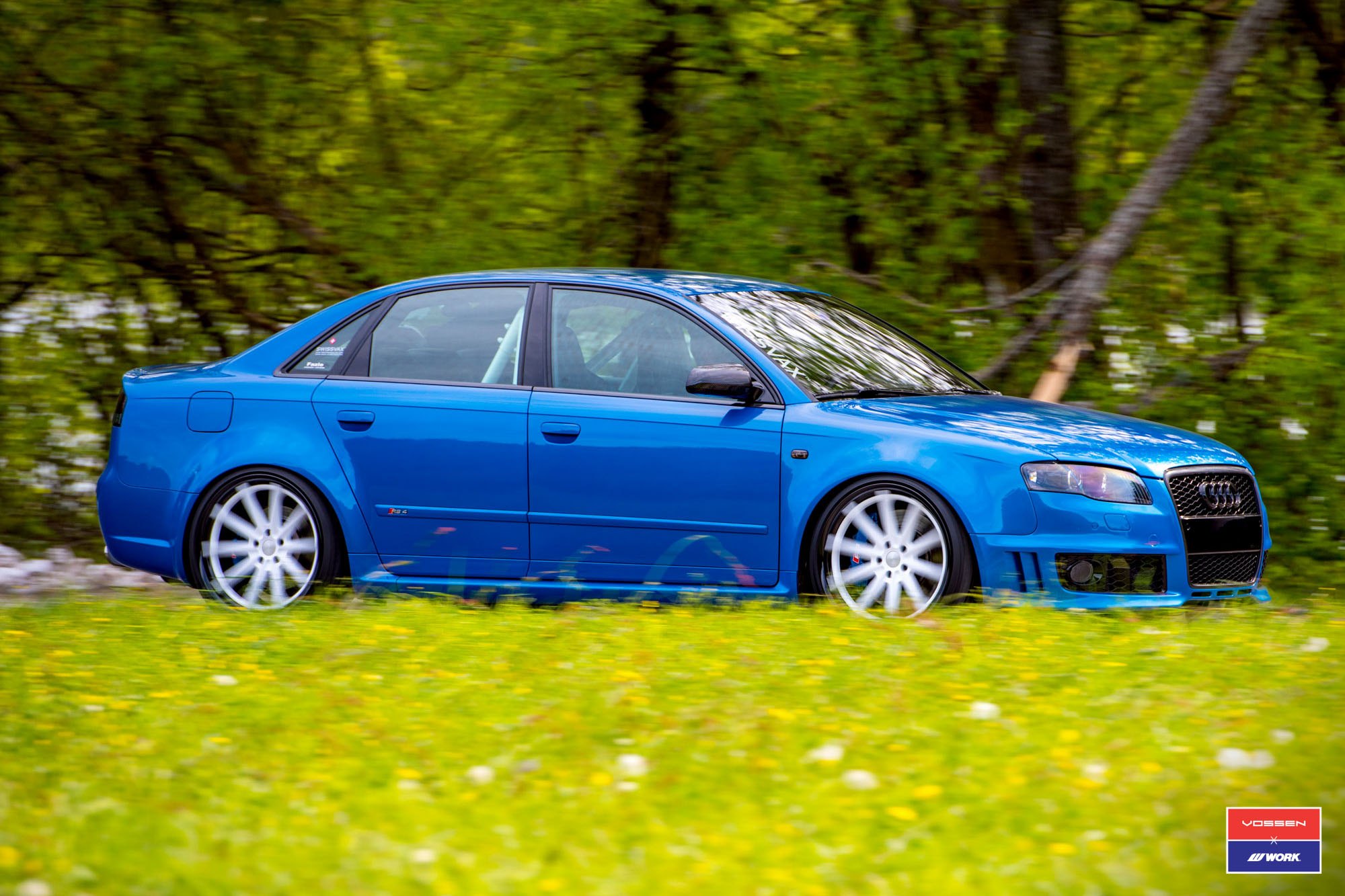 Vossen Wheels on Custom Blue Audi S4 - Photo by Vossen