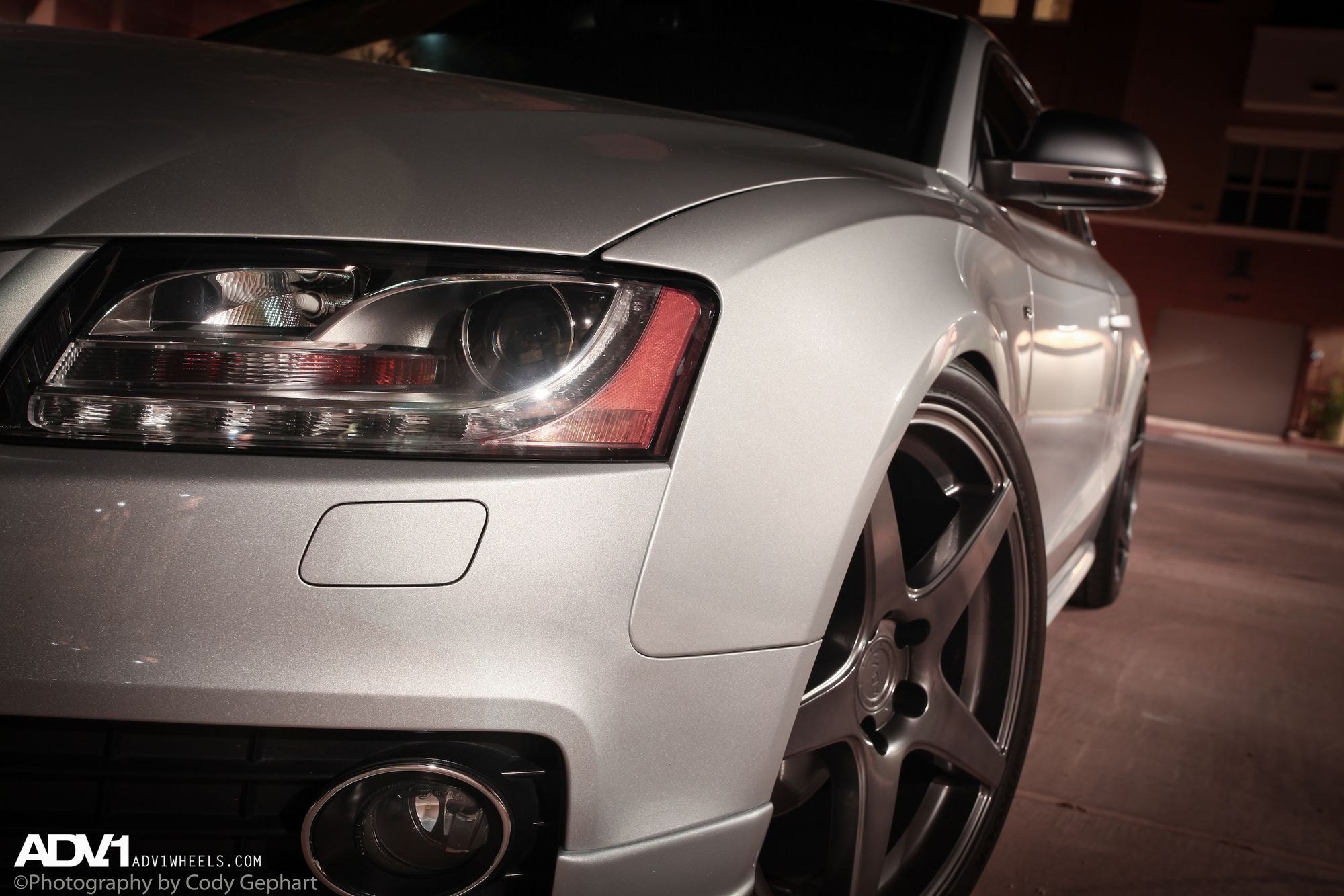 Custom Headlights on Silver Audi S5 - Photo by ADV.1