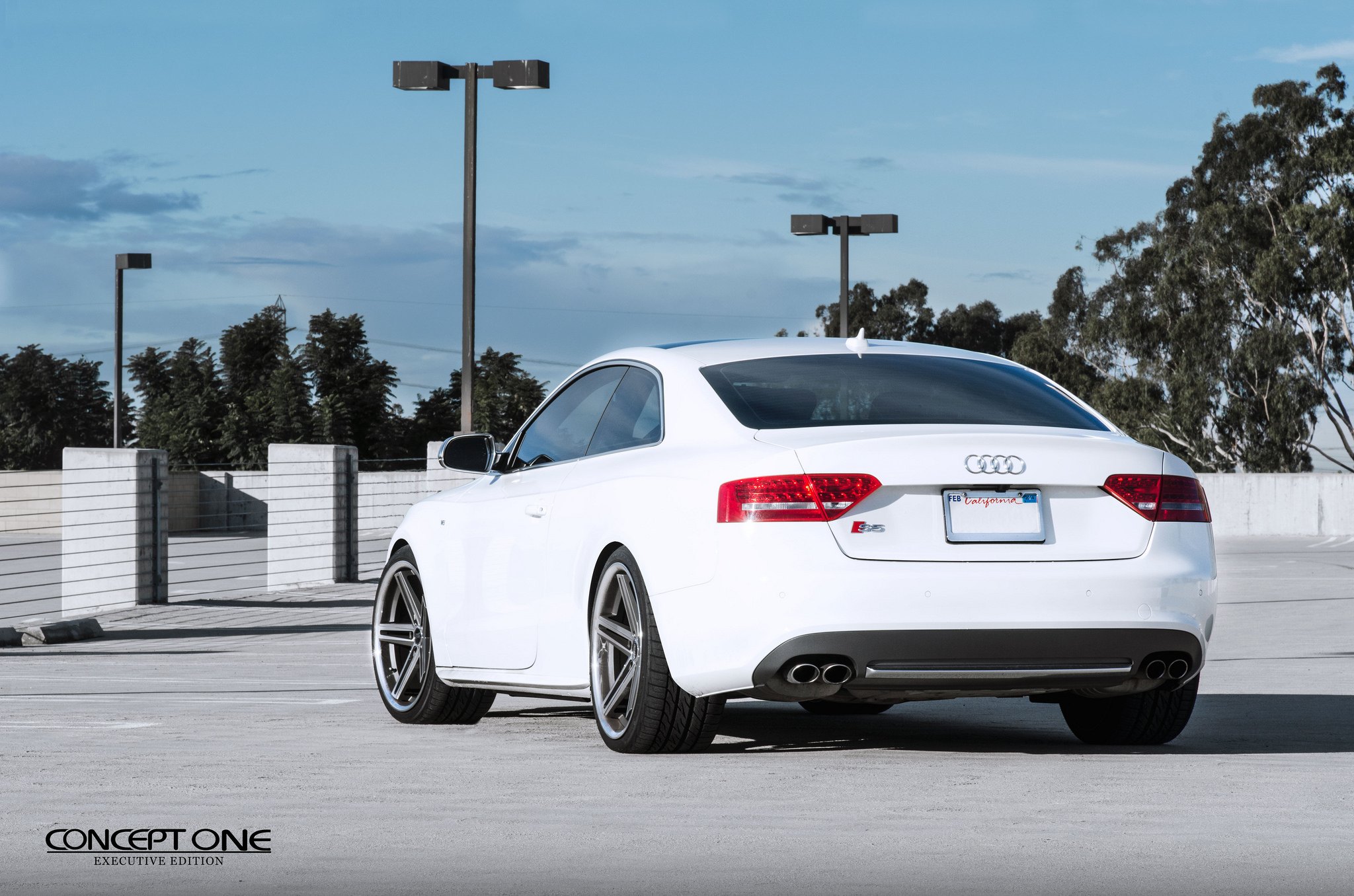 White Audi S5 with Aftermarket Rear Diffuser - Photo by Concept One