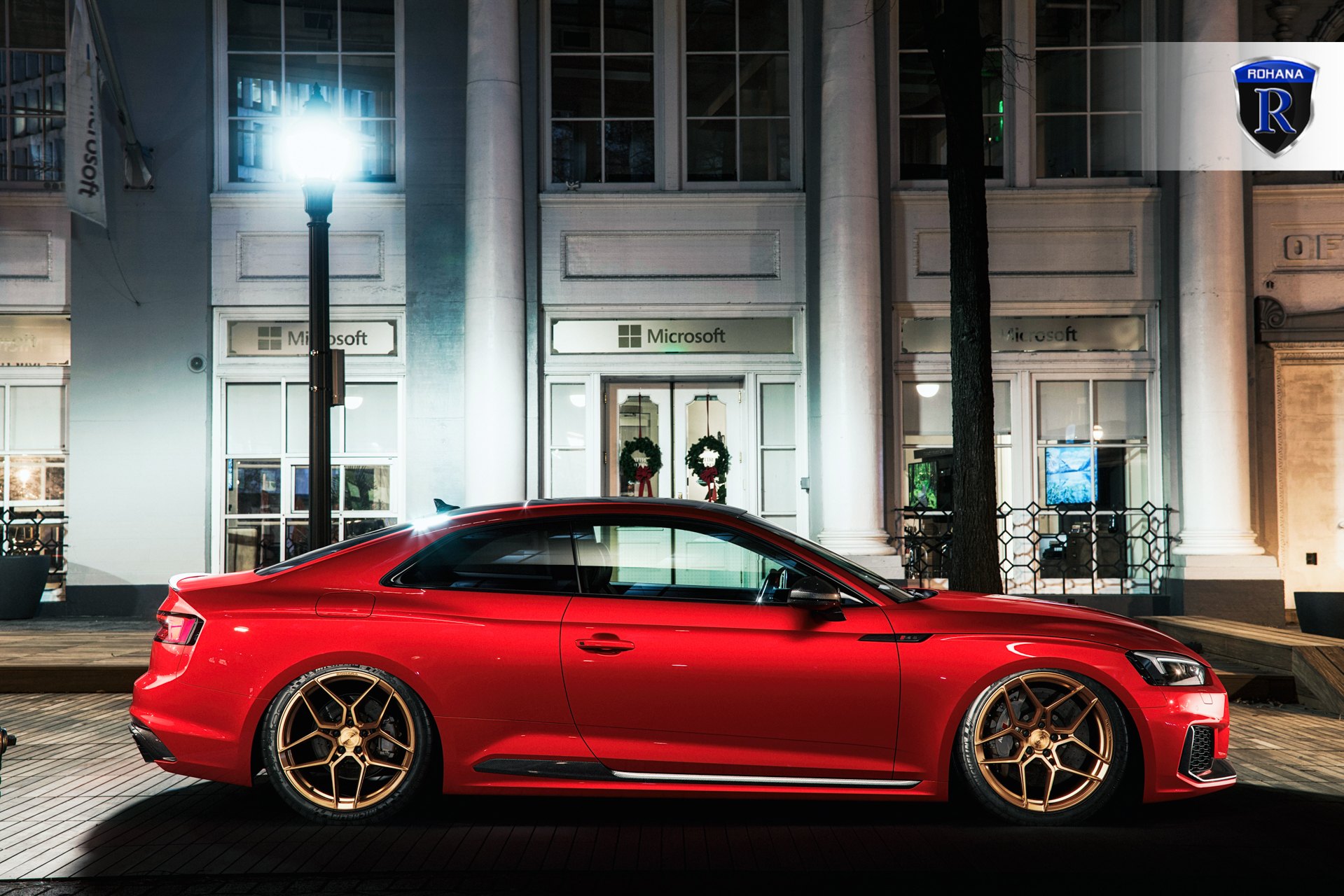 Aftermarket Side Skirts on Red Audi S5 - Photo by Rohana Wheels