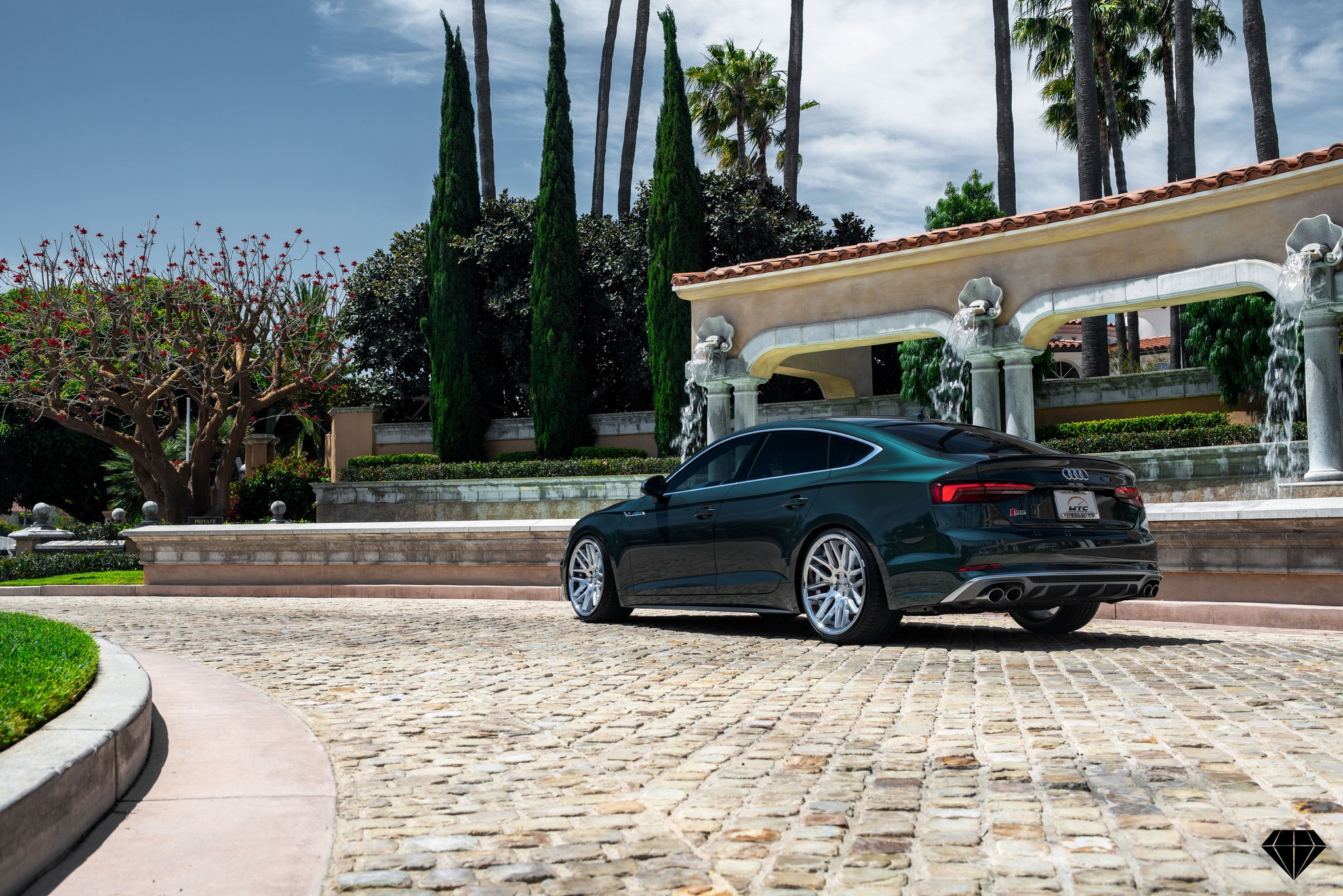 Green Audi S5 with Aftermarket Rear Diffuser - Photo by Blaque Diamond Wheels