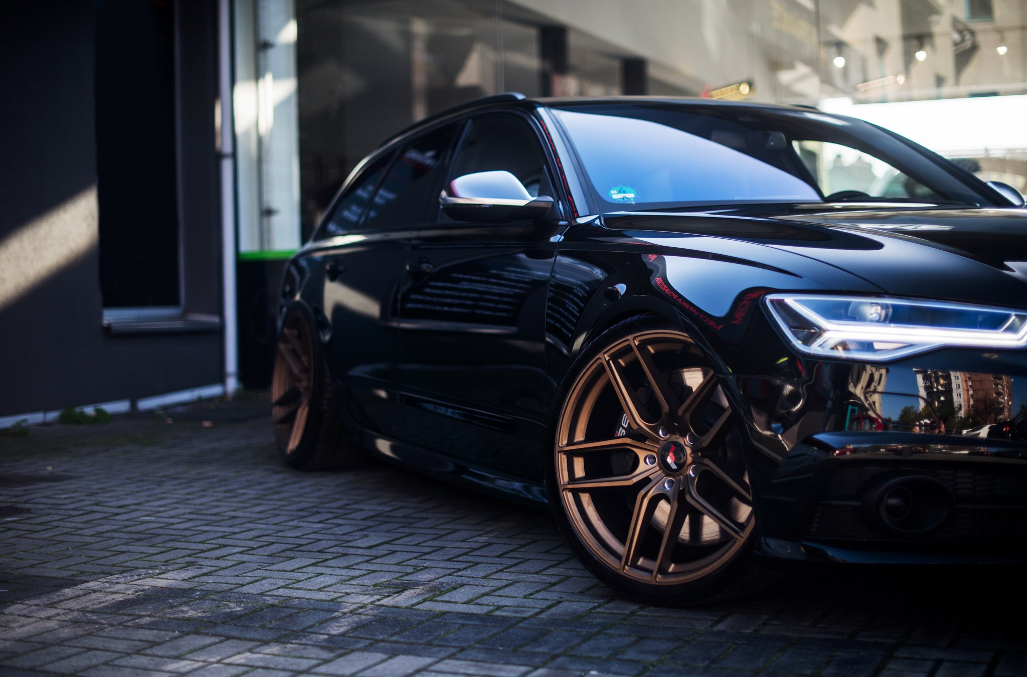 Black Audi S6 with Custom Bronze JR Wheels - Photo by JR Wheels