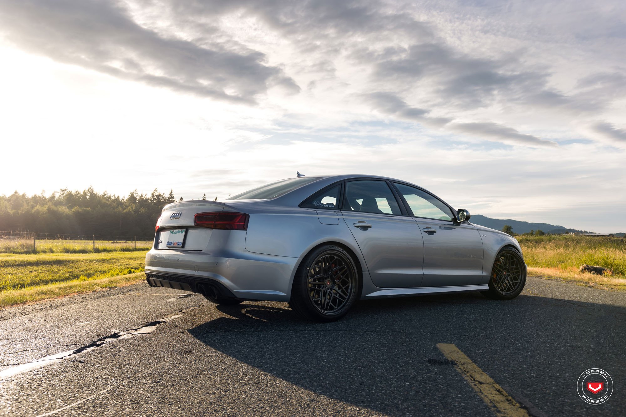 Silver Audi S6 with Red Smoke LED Taillights - Photo by Vossen