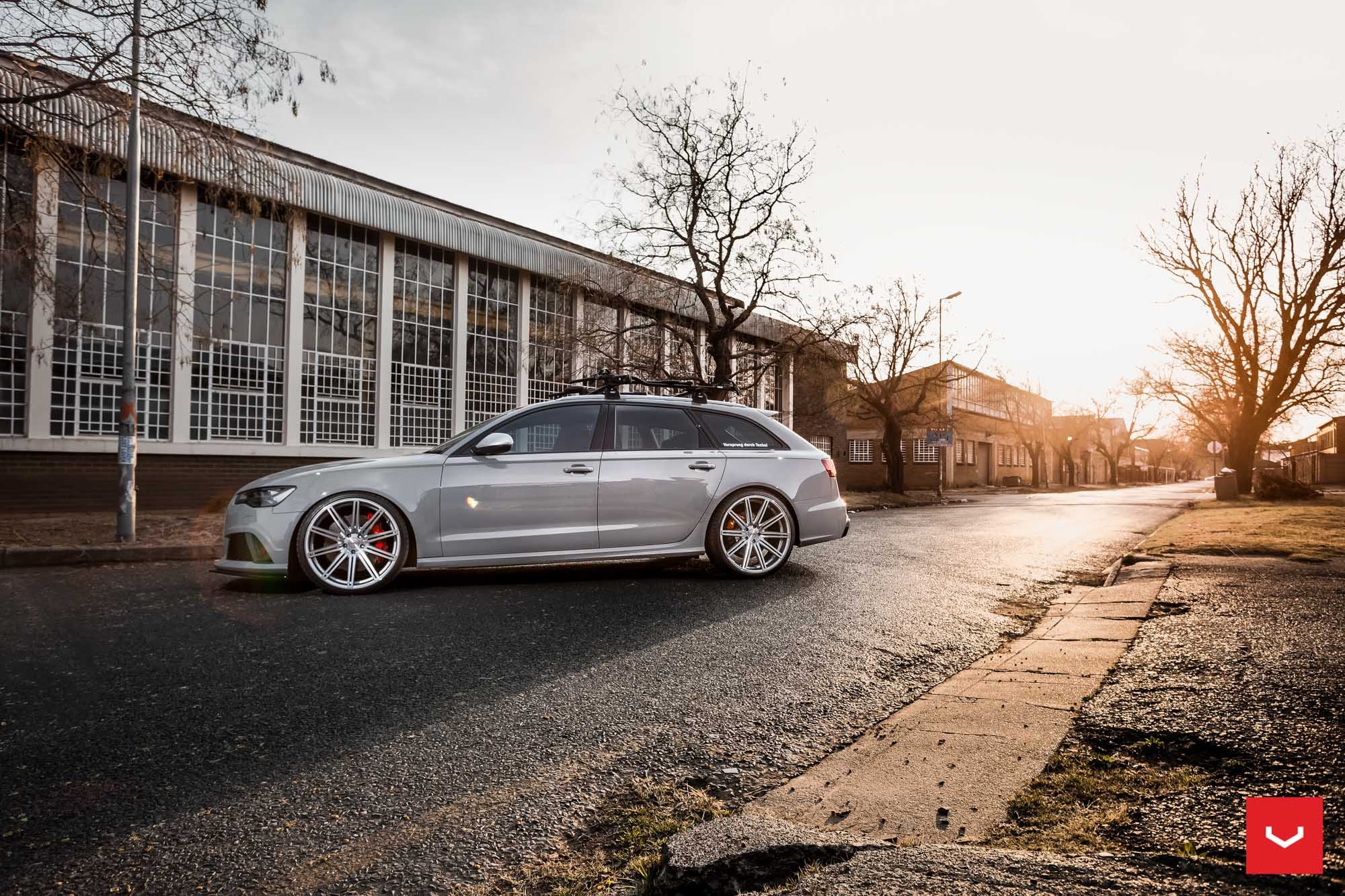 Aftermarket Side Skirts on Gray Audi S6 - Photo by Vossen