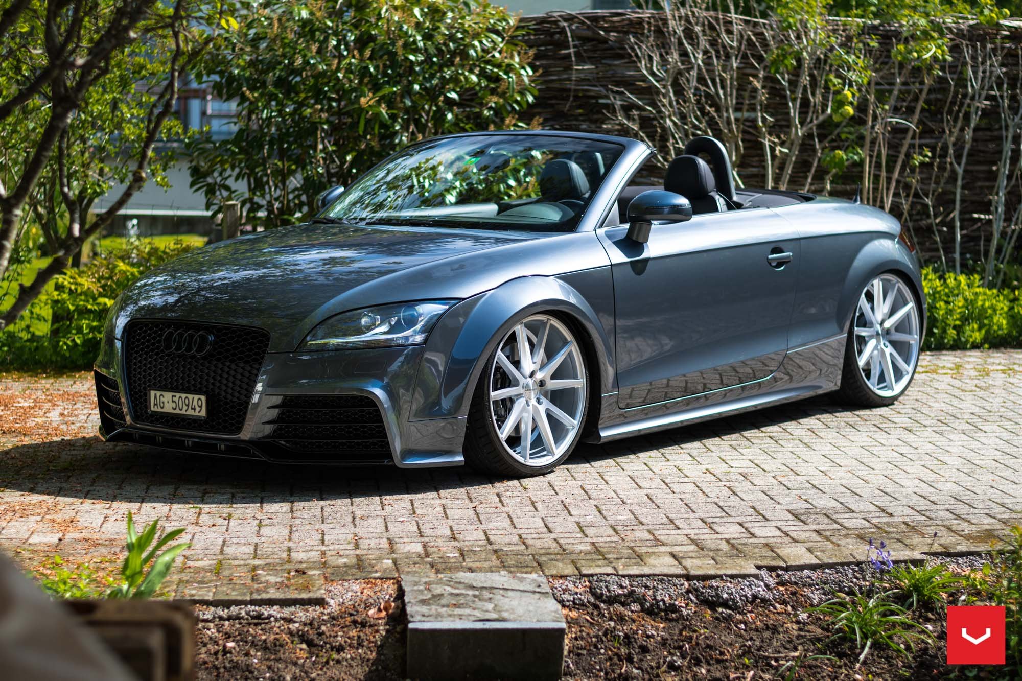 Custom Blacked Out Front Bumper Cover on Audi TT - Photo by Vossen
