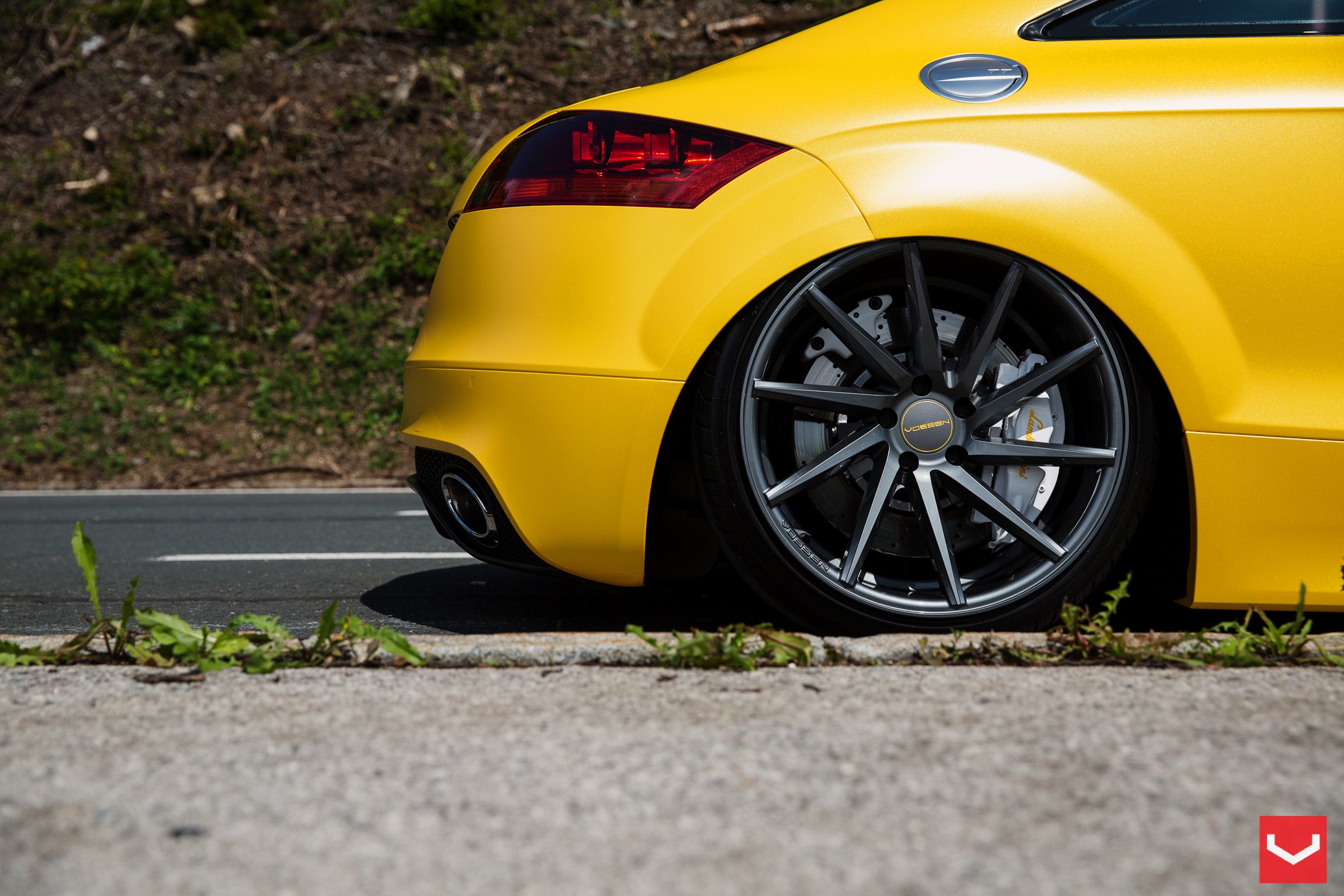 Yellow Audi TT with Custom Black CVT Vossen Wheels - Photo by Vossen