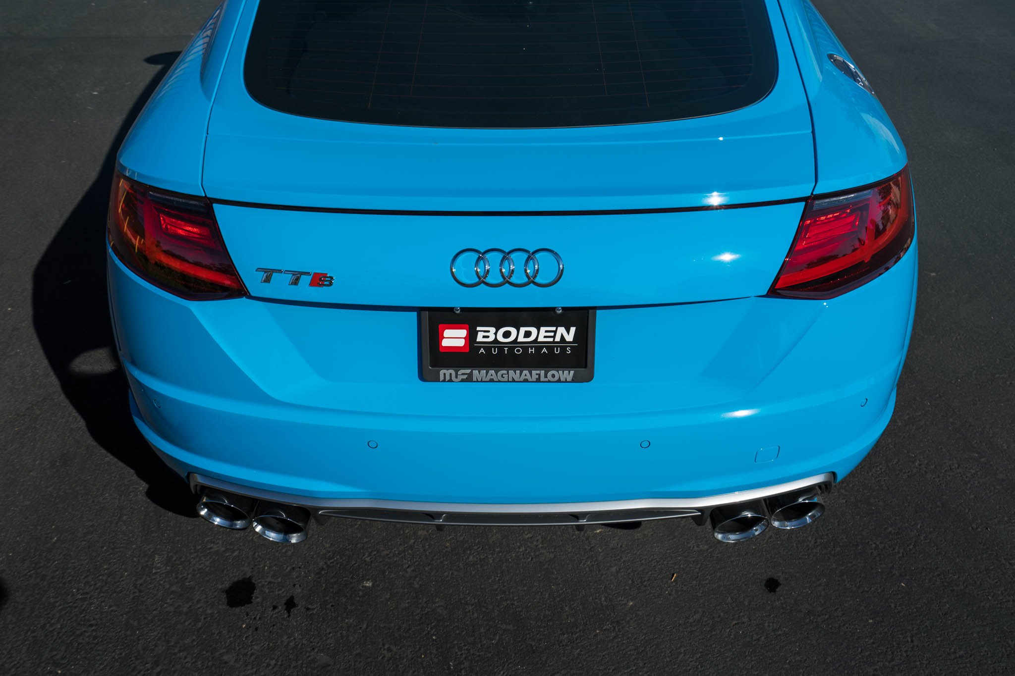 Red LED Taillights on Blue Audi TT S - Photo by Boden Autohaus