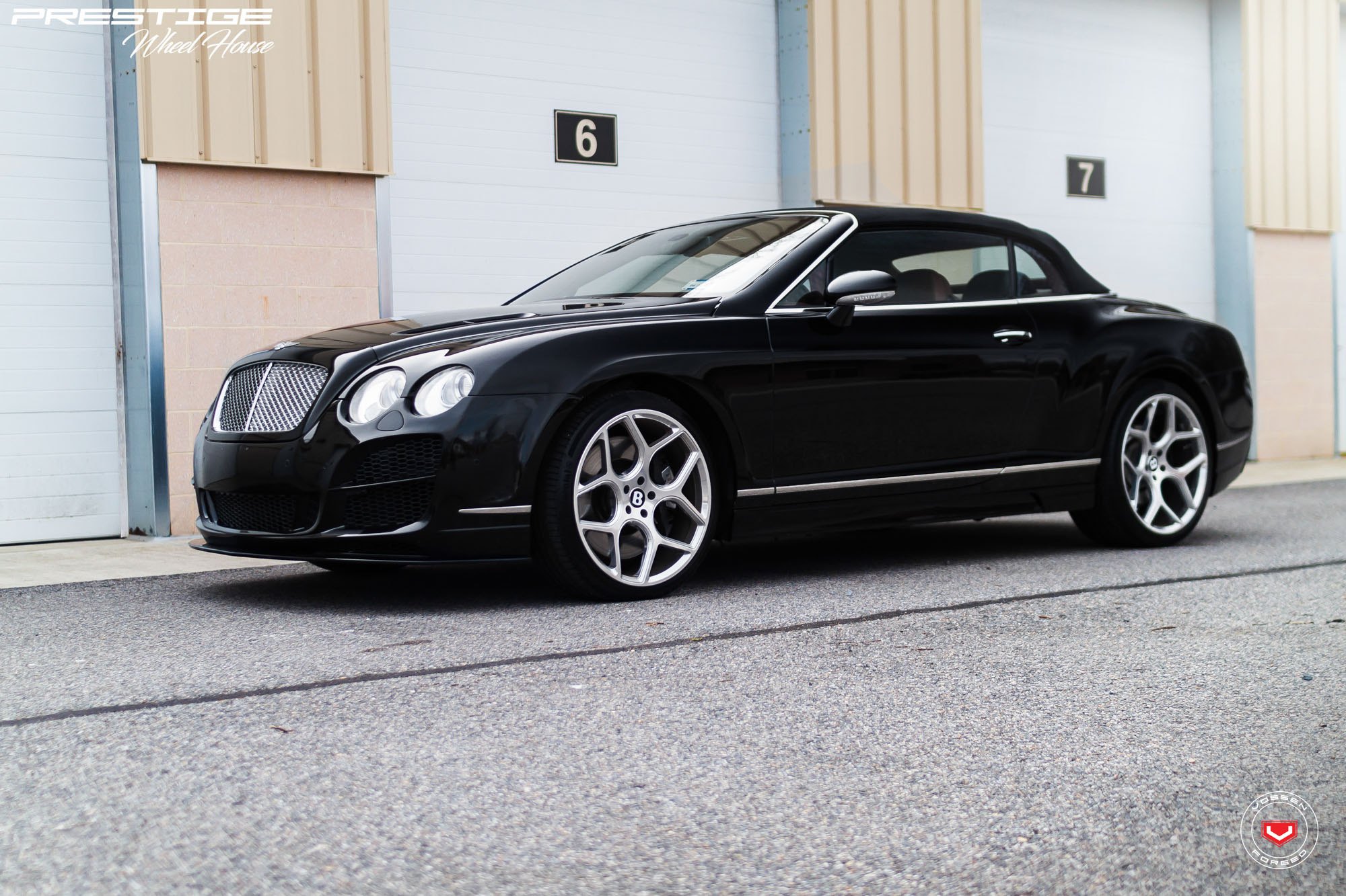 Black Bentley Continental with Aftermarket Front Bumper Cover - Photo by Vossen
