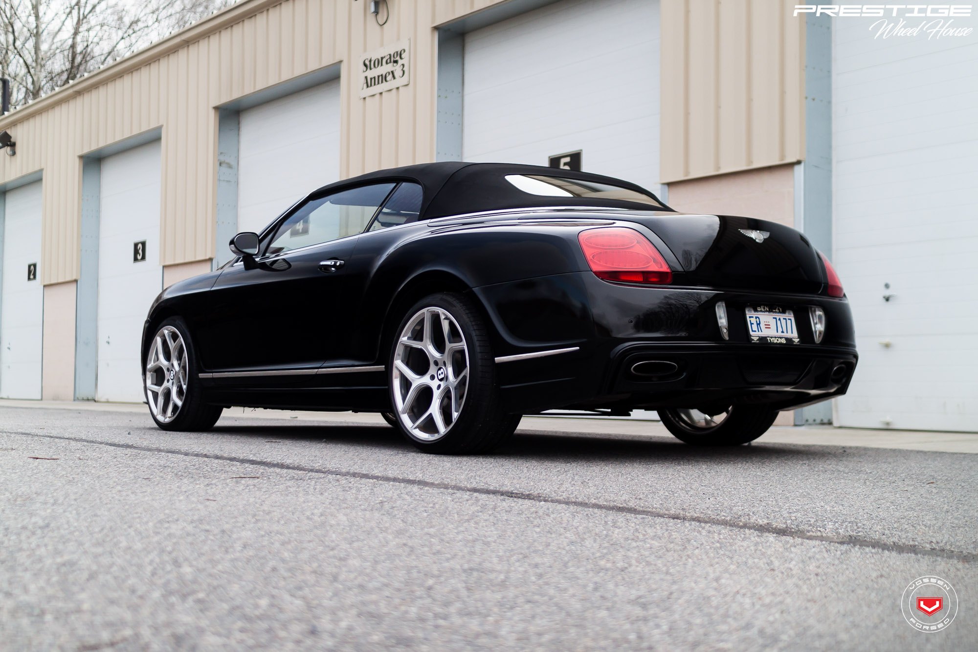 Custom Rear Diffuser on Black Bentley Continental - Photo by Vossen