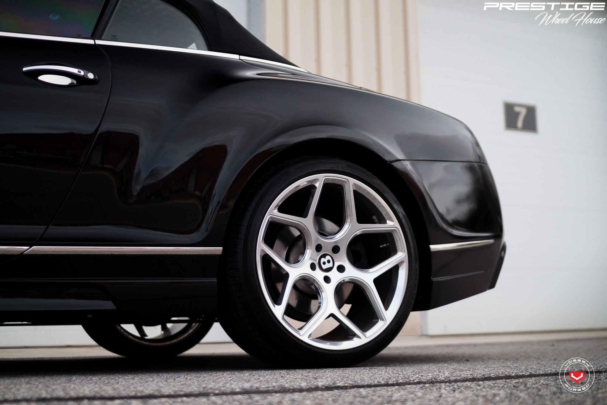 Black Bentley Continental with 21 Inch Vossen Wheels - Photo by Vossen