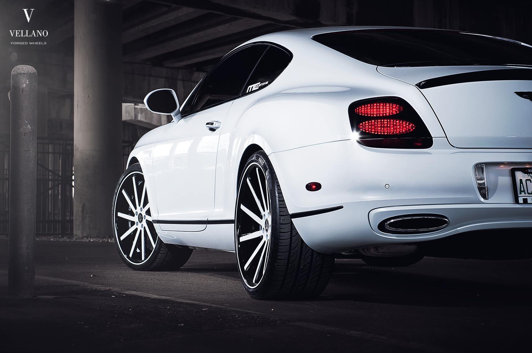 Red LED Taillights on White Bentley Continental - Photo by Vellano