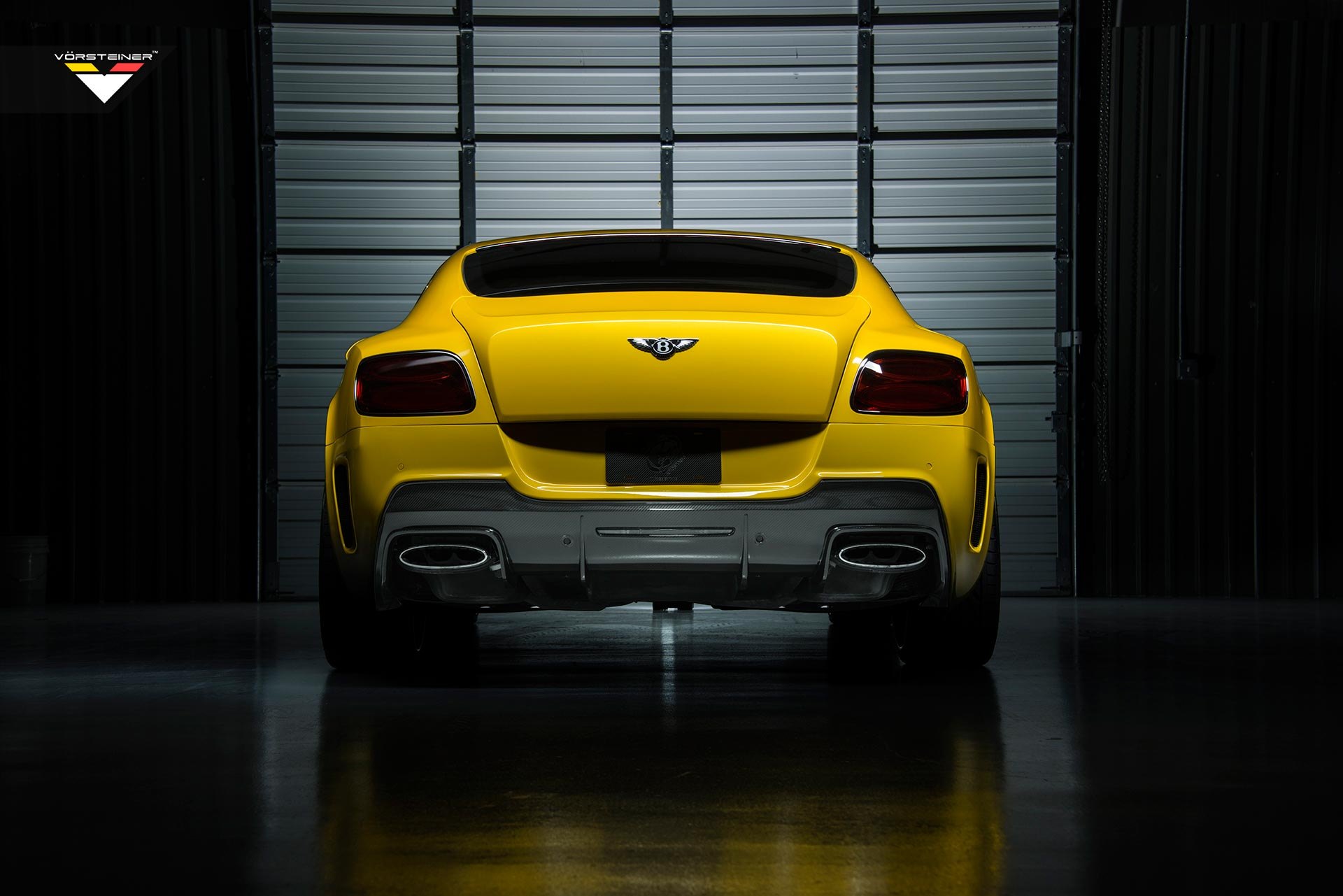 Red Smoke Taillights on Custom Yellow Bentley Continental - Photo by Vorsteiner