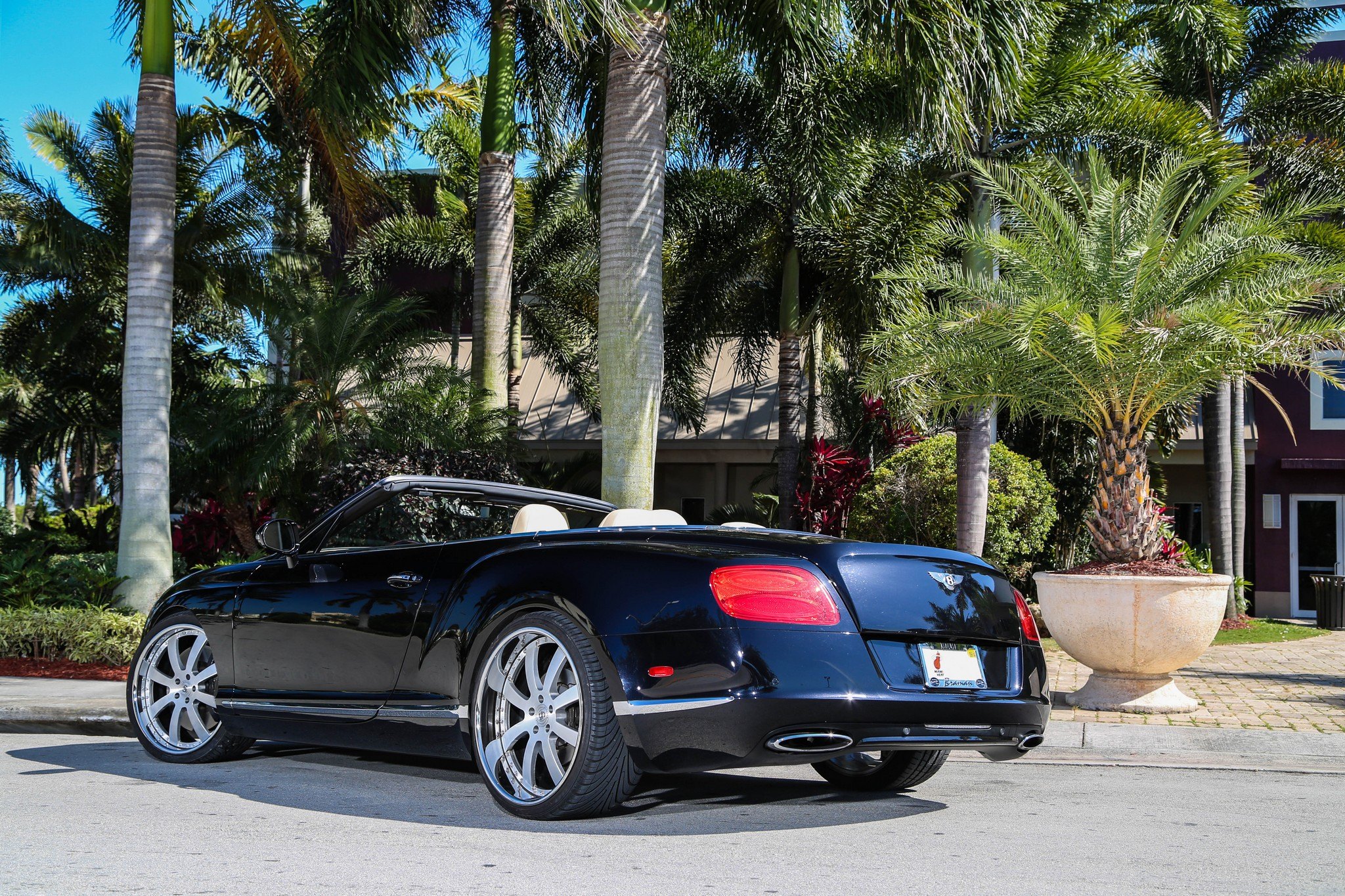 Custom Black Convertible Bentley Continental Rear Diffuser - Photo by Strasse Forged