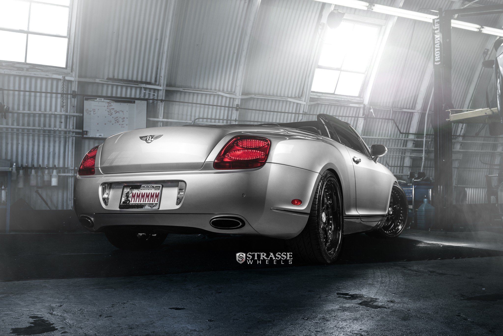 Custom Rear Diffuser on Silver Bentley Continental - Photo by Strasse Forged