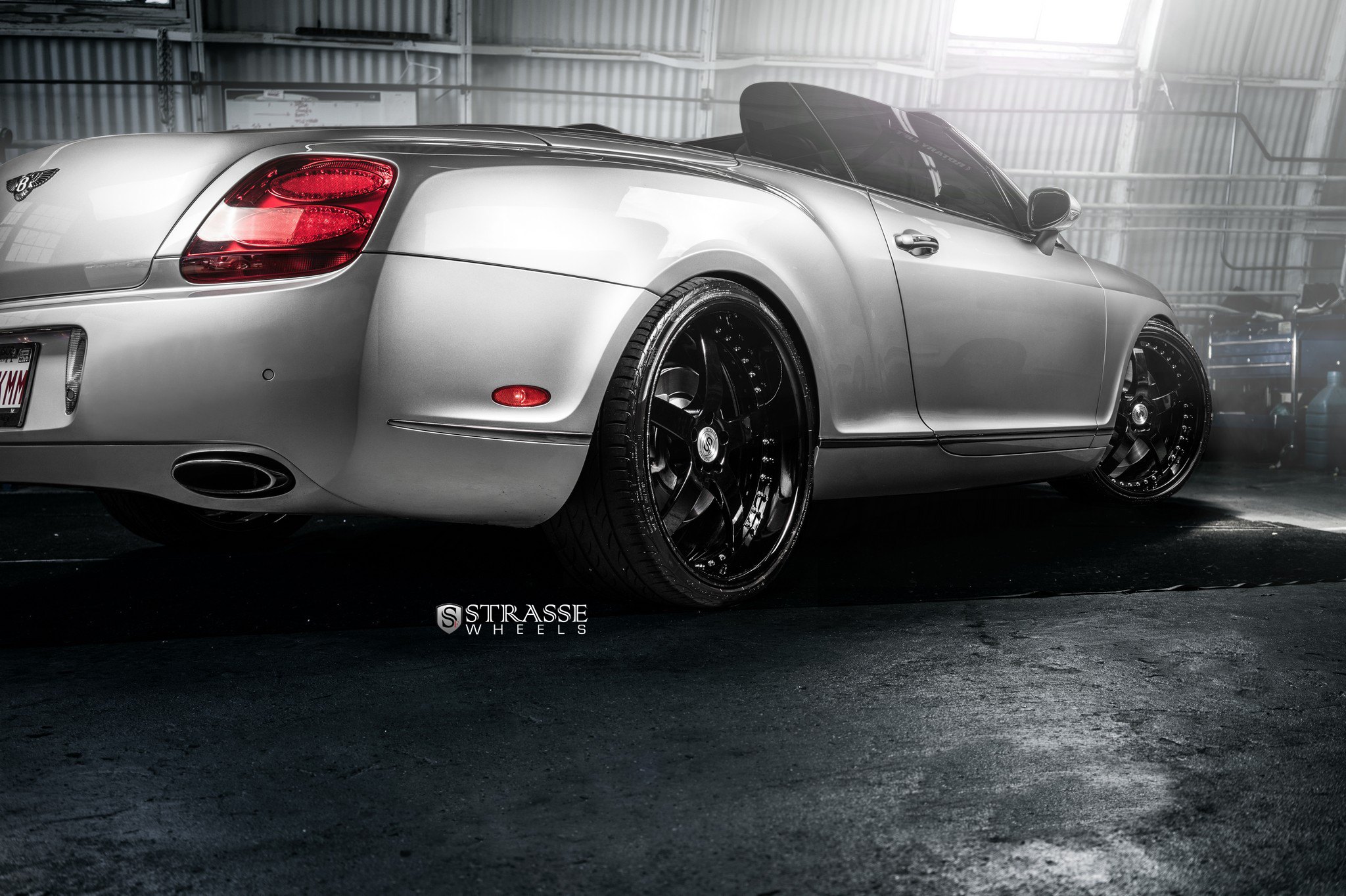 Silver Bentley Continental with Red LED Taillights - Photo by Strasse Forged