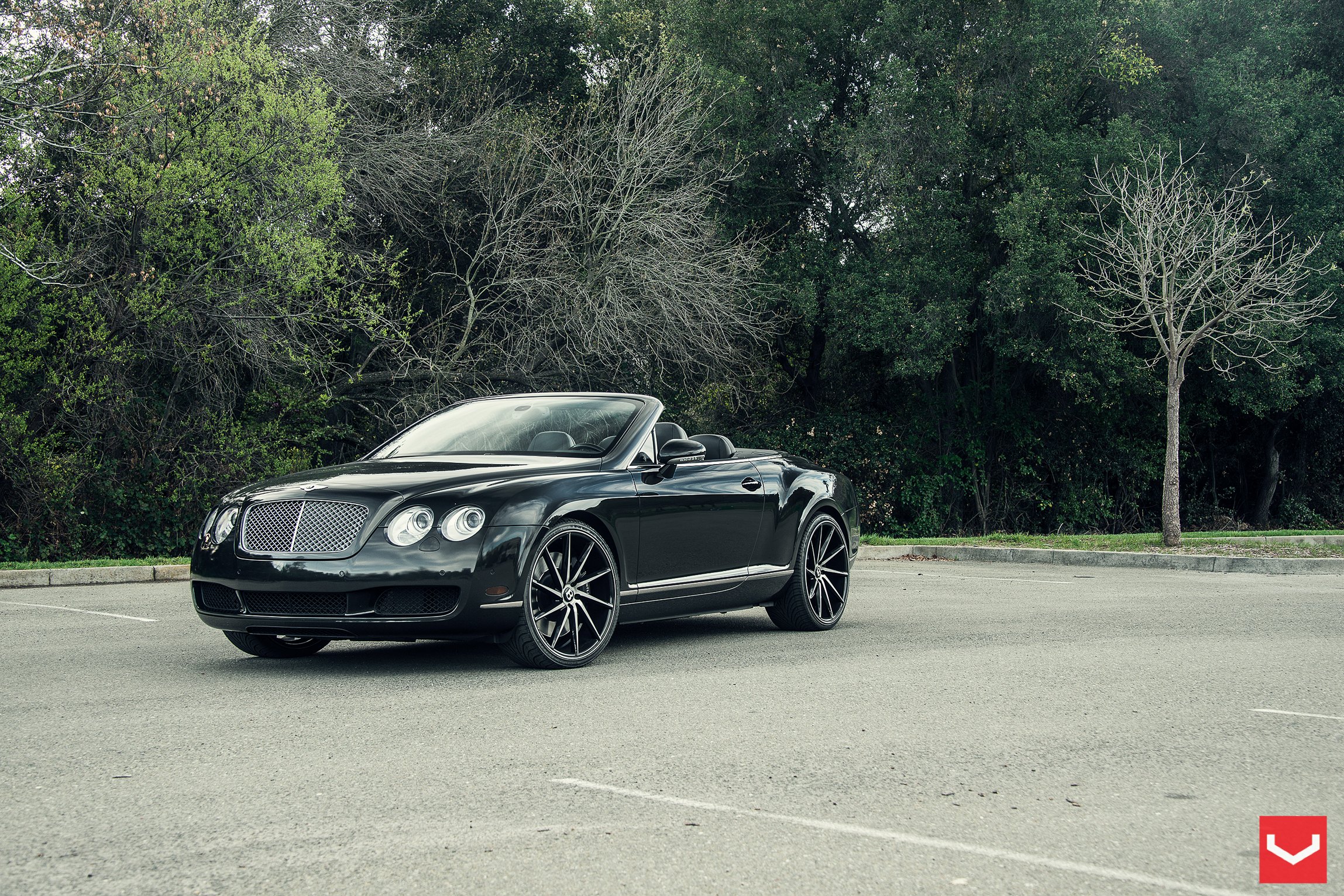 Bentley Continental Convertible with Aftermarket Halo Headlights - Photo by Vossen