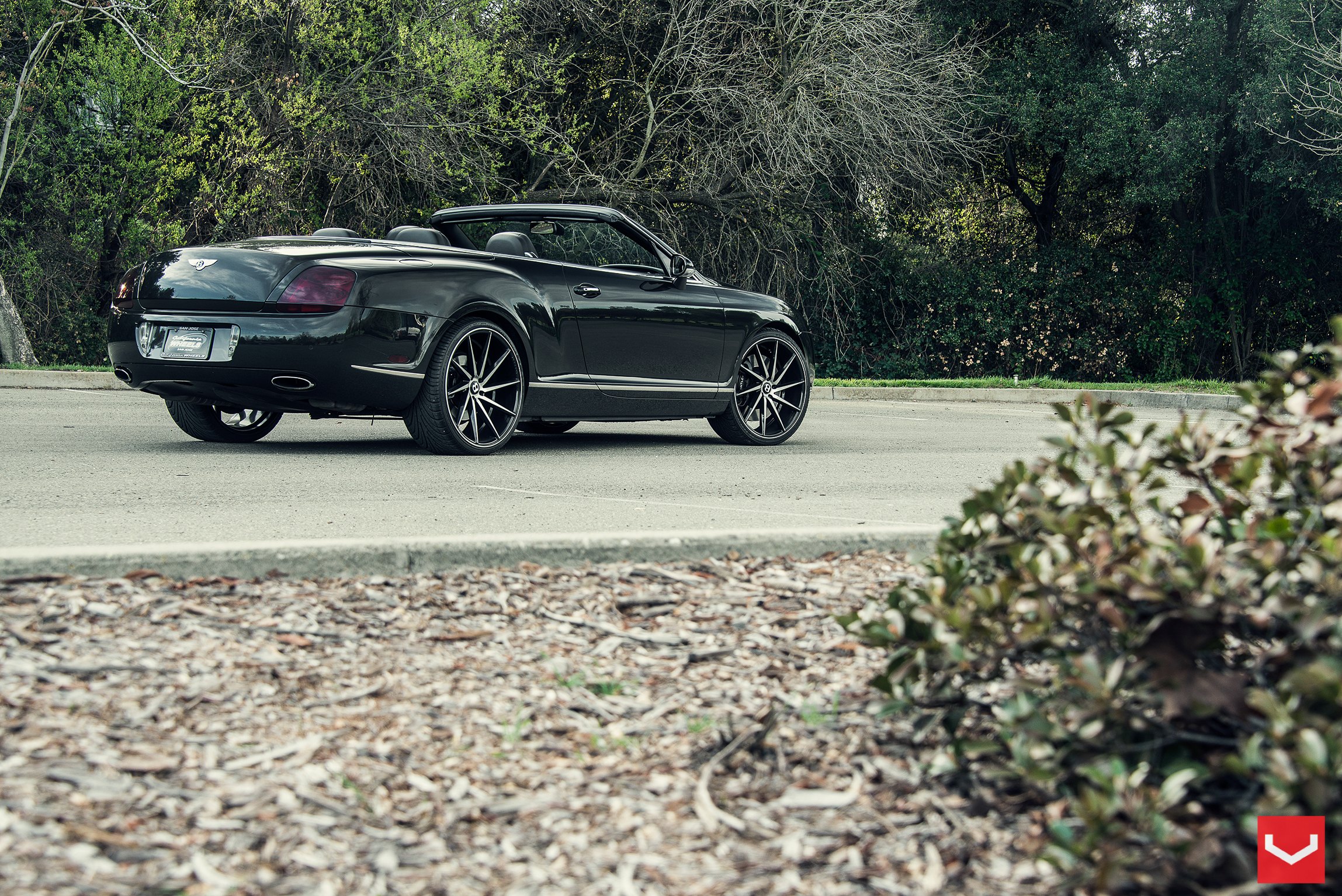 Black Bentley Continental with Custom Rear Diffuser - Photo by Vossen