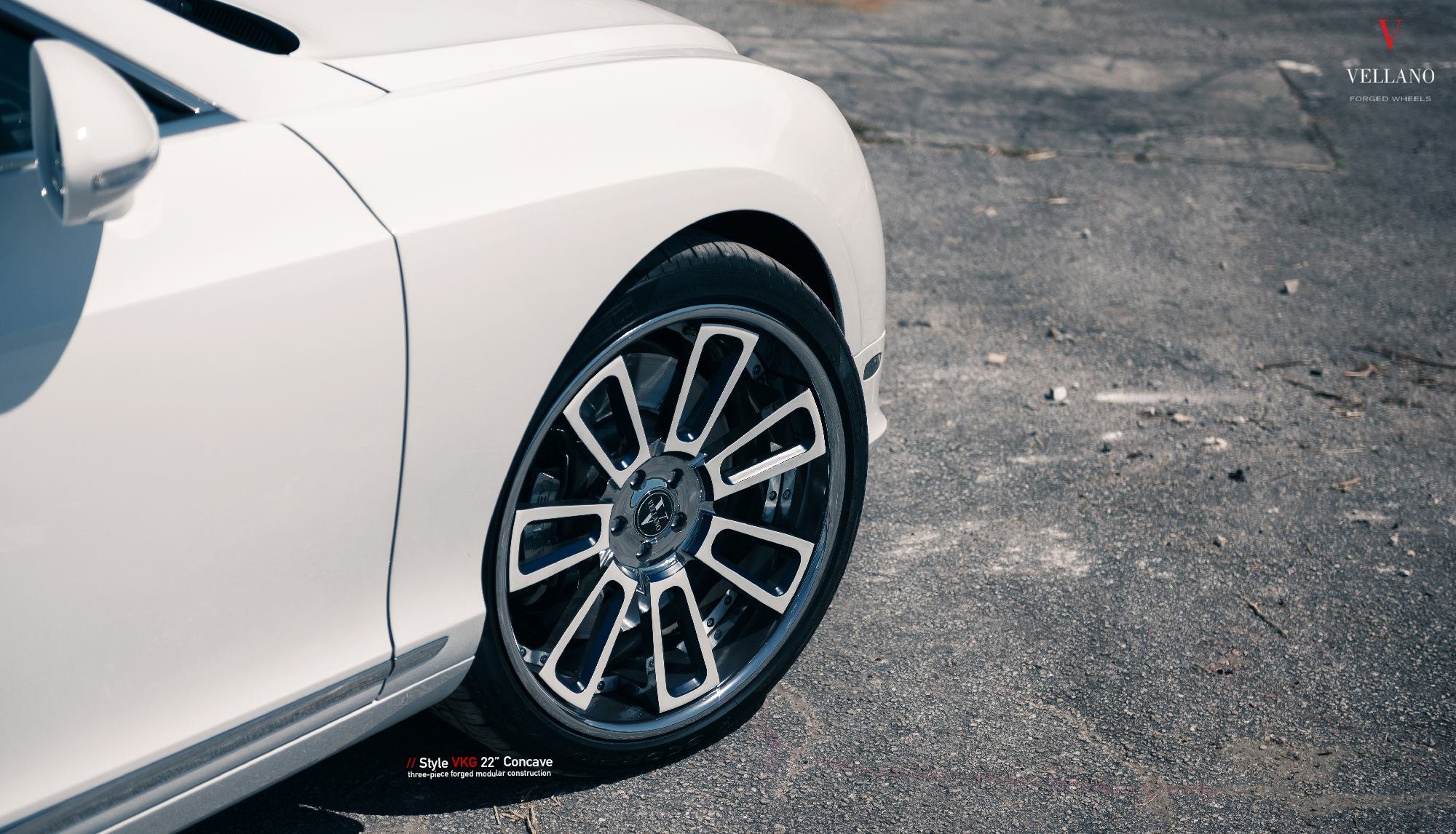 Vellano Concave Wheels on White Bentley Continental - Photo by Vellano