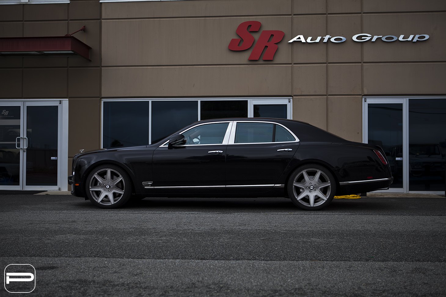 Black Bentley Mulsanne with Aftermarket Side Skirts - Photo by PUR Wheels