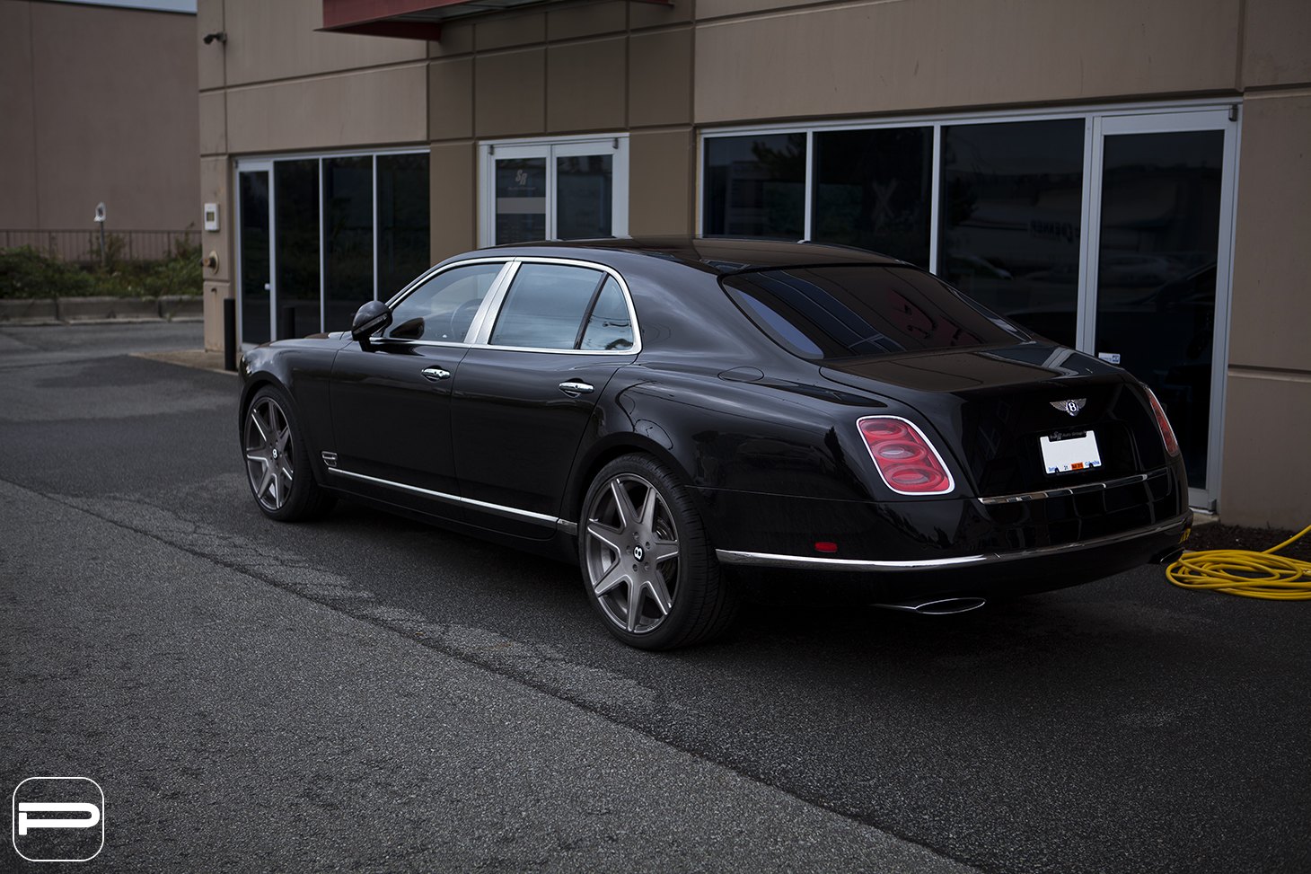 Black Bentley Mulsanne with Red LED Taillights - Photo by PUR Wheels