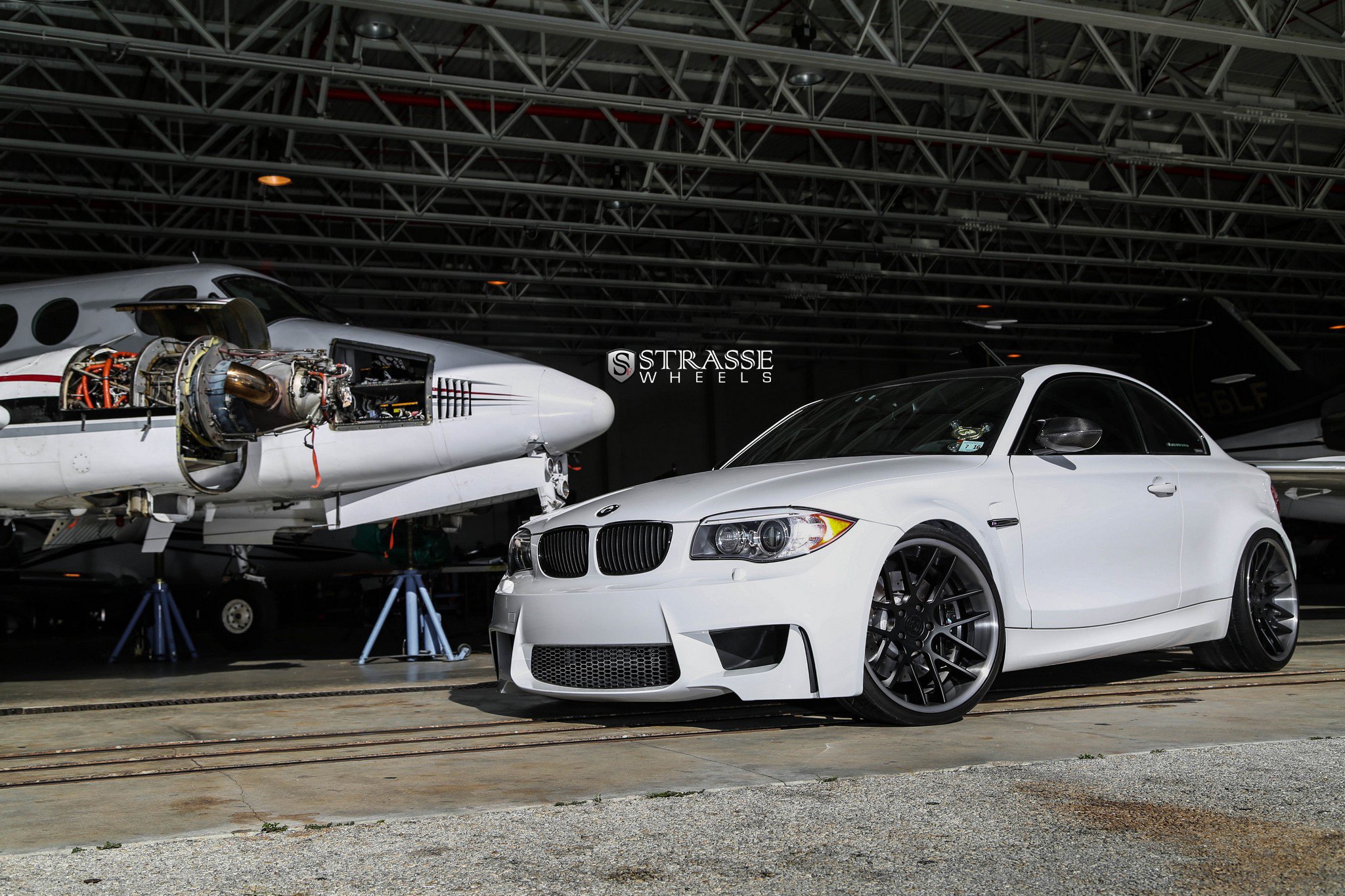 Aftermarket Front Bumper on White BMW 1-Series - Photo by Strasse Forged