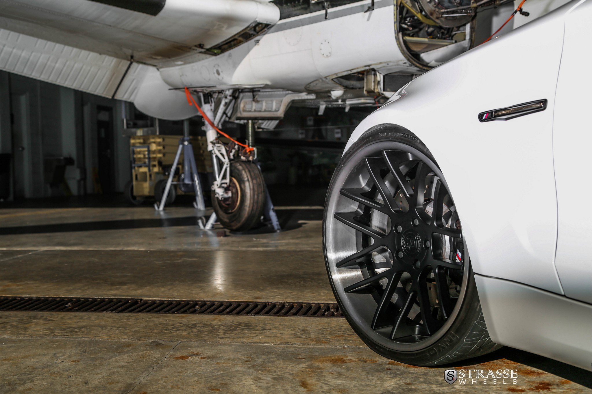 Matte Black Strasse Wheels on White BMW 1-Series - Photo by Strasse Forged