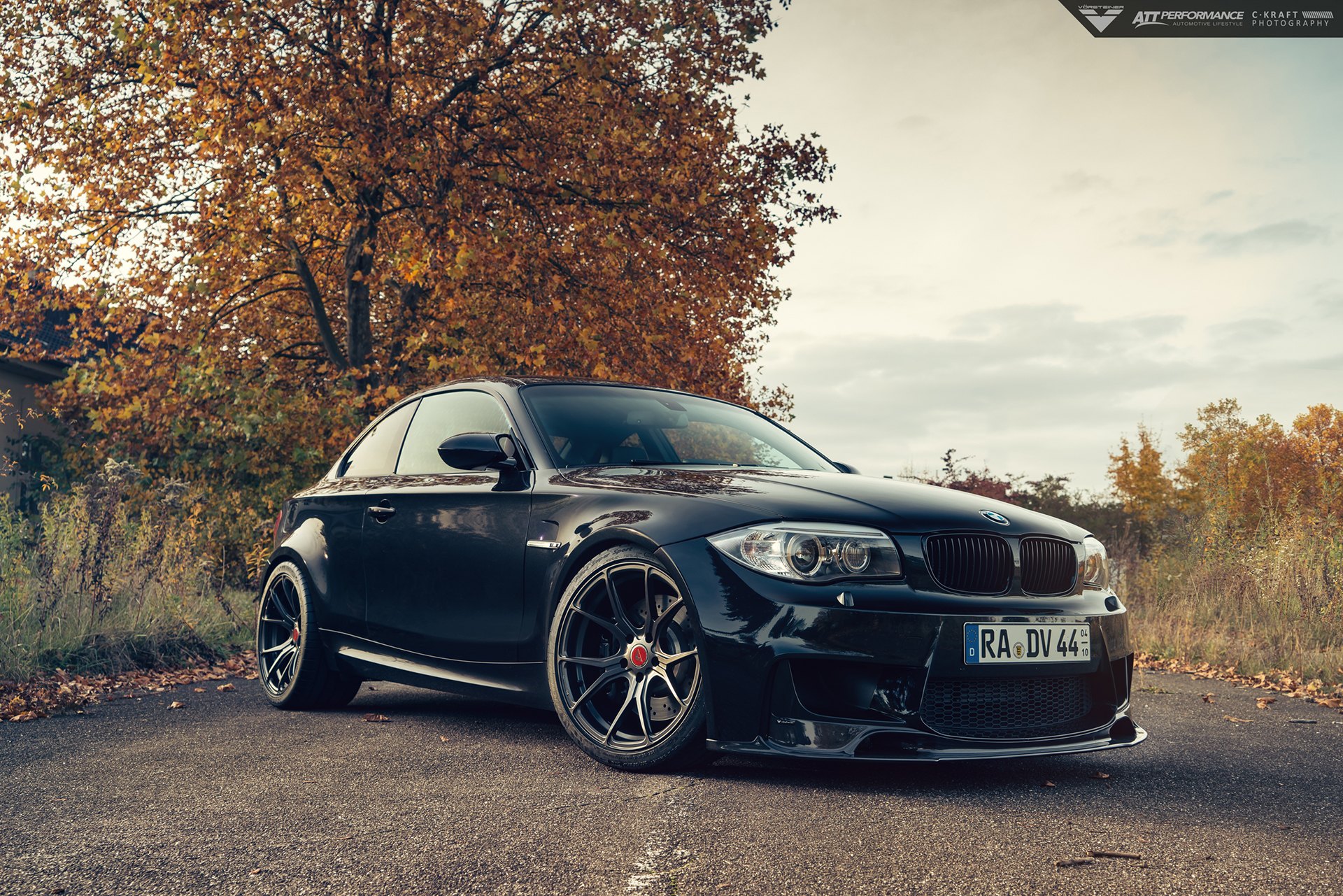 Custom Front Lip on Black BMW 1-Series - Photo by Vorstiner