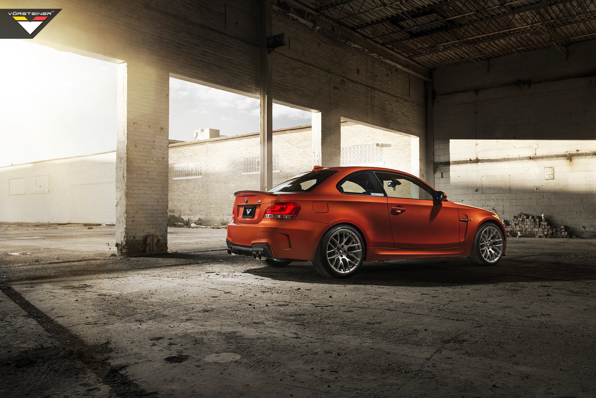 Orange BMW 1-Series with Rear Lip Spoiler - Photo by Vorstiner