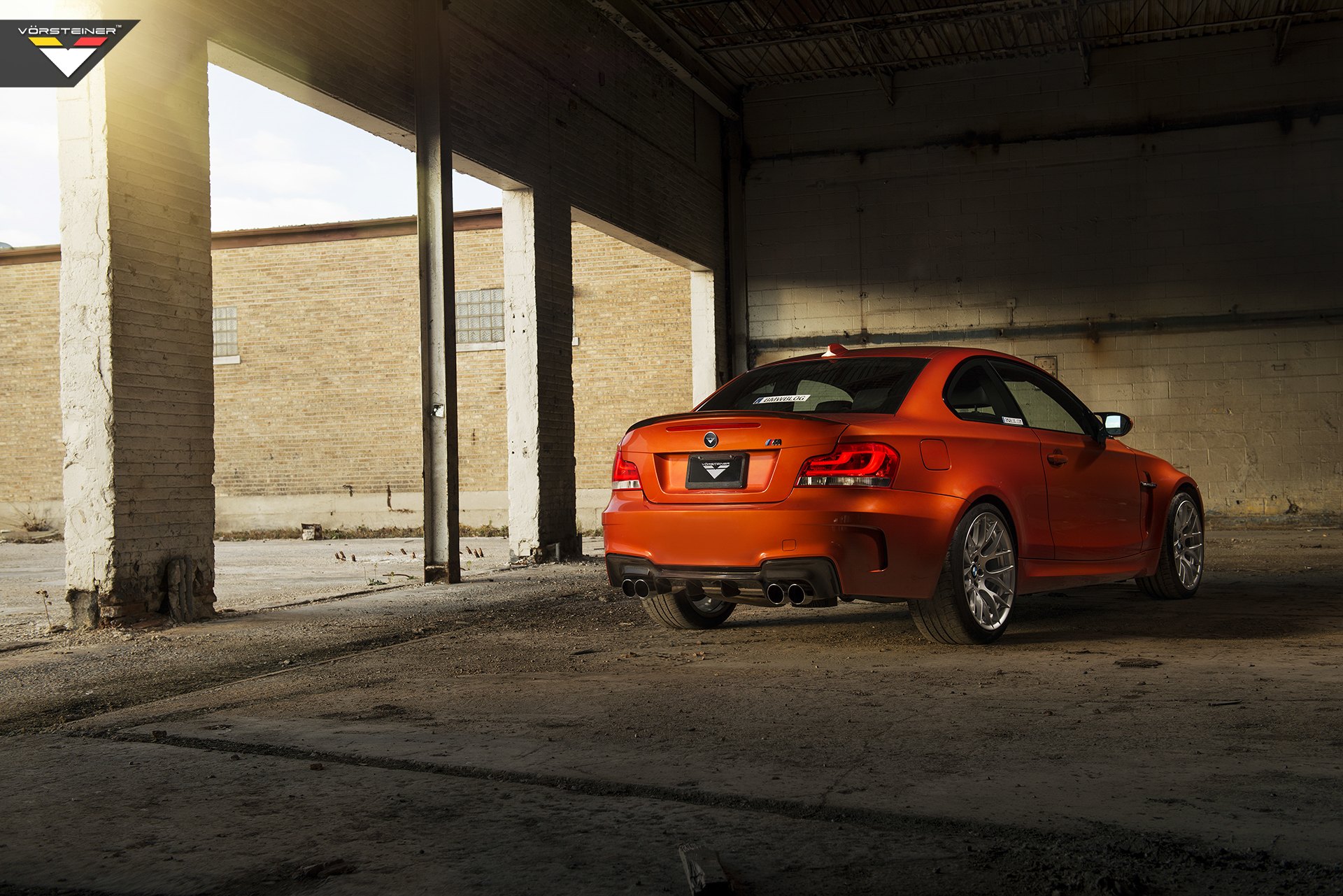 Custom Rear Diffuser on Orange BMW 1-Series - Photo by Vorstiner