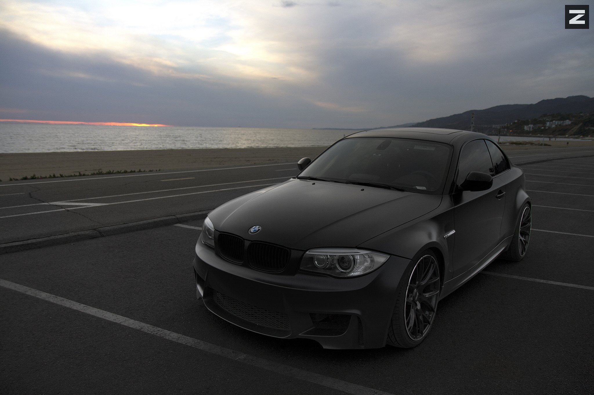 Dark Smoke Halo Headlights on Black BMW 1-Series - Photo by Zito Wheels