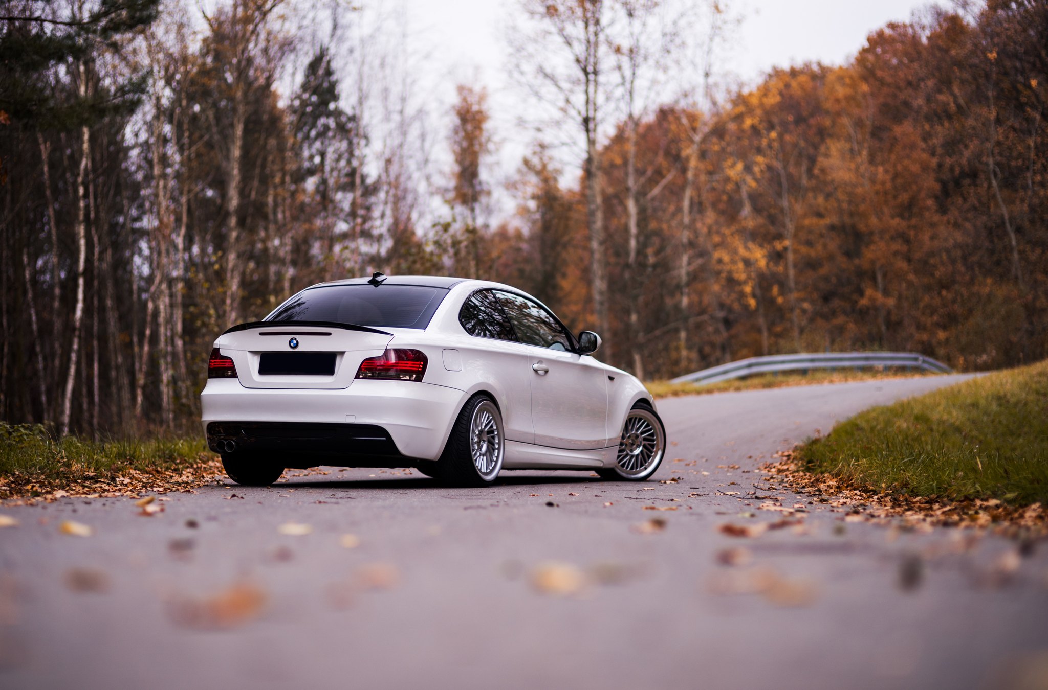 White BMW 1-Series with Aftermarket Rear Diffuser - Photo by JR Wheels
