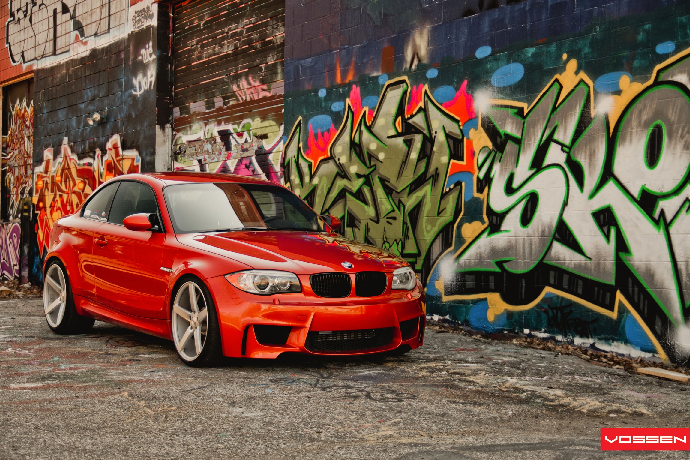 Red BMW 1-Series with Custom Body Kit - Photo by Vossen