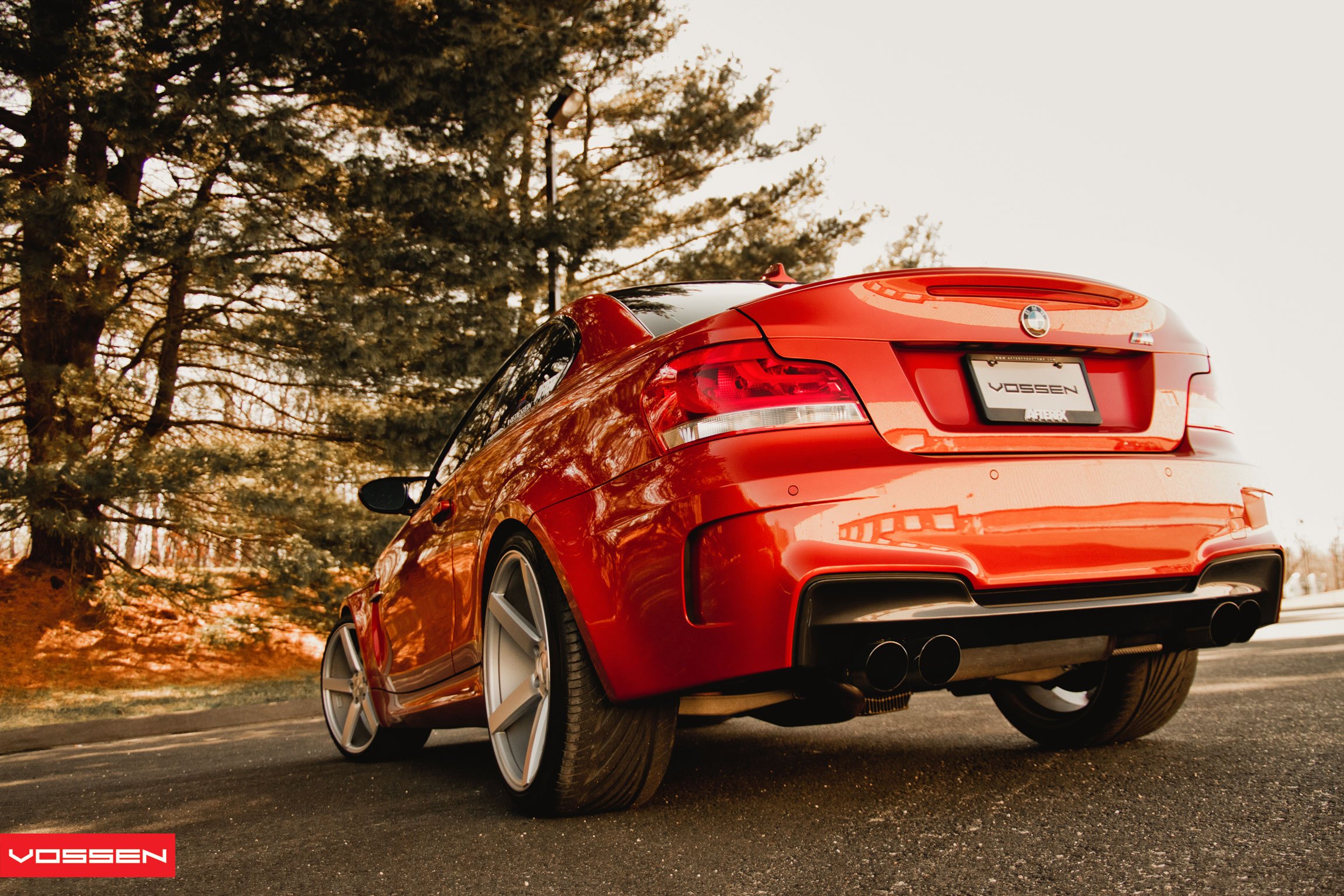 Red BMW 1-Series with Custom Rear Bumper - Photo by Vossen