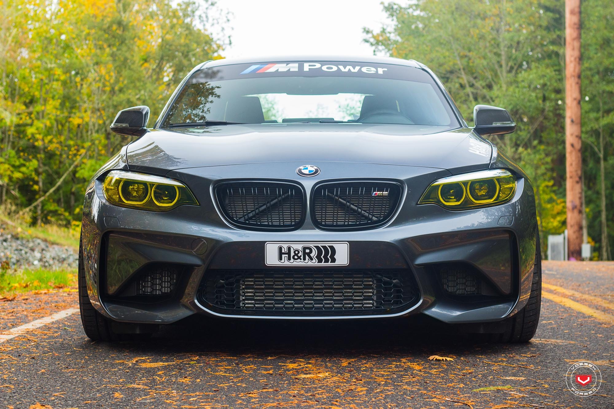 Gray BMW 2-Series with Blacked Out Grille - Photo by Vossen