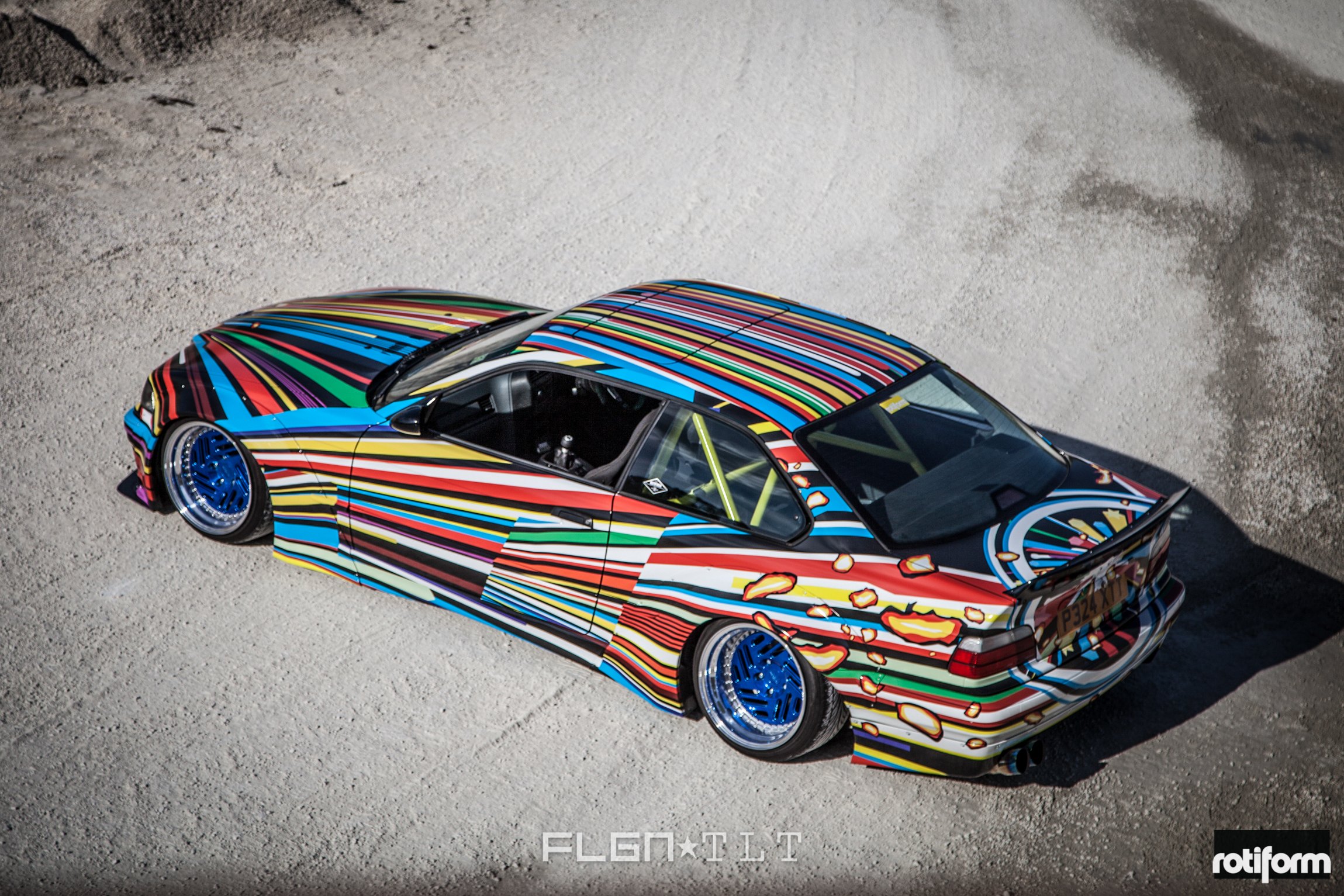 Matte Blue Rotiform Wheels on Custom Painted BMW 3-Series - Photo by Rotiform