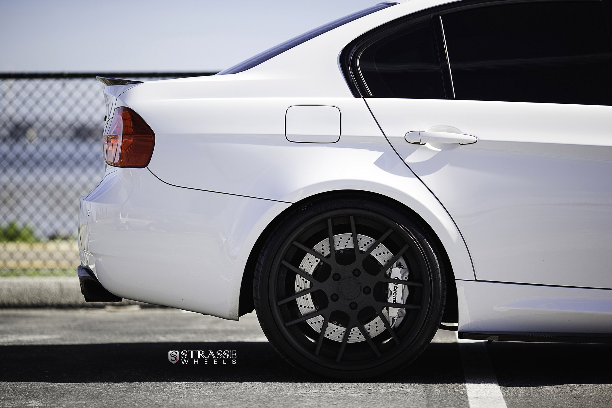 White BMW 3-Series with Matte Black Strasse Wheels - Photo by Strasse Forged