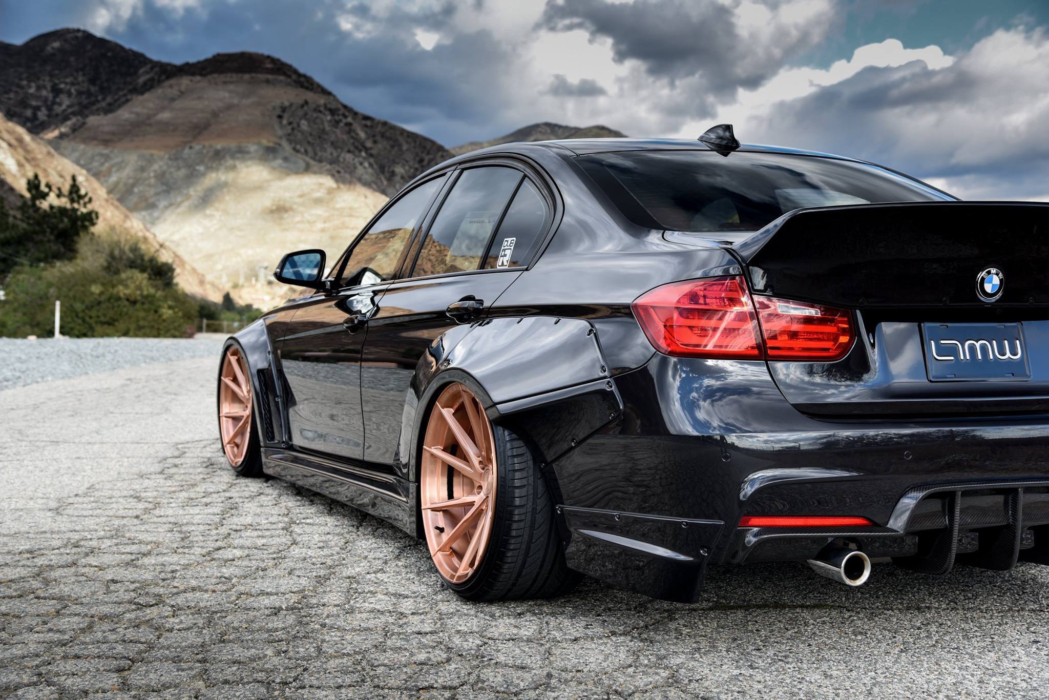 Black Stanced BMW 3-Series with Red LED Taillights - Photo by Clinched