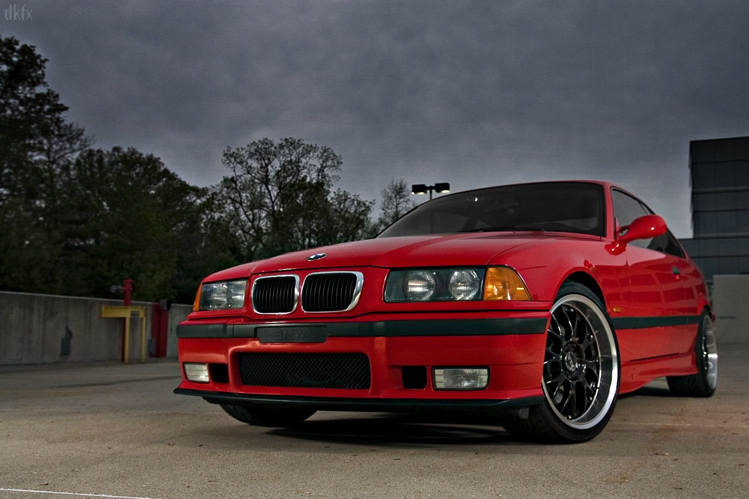 Chrome Grille Overlay on Red BMW 3-Series - Photo by dan kinzie