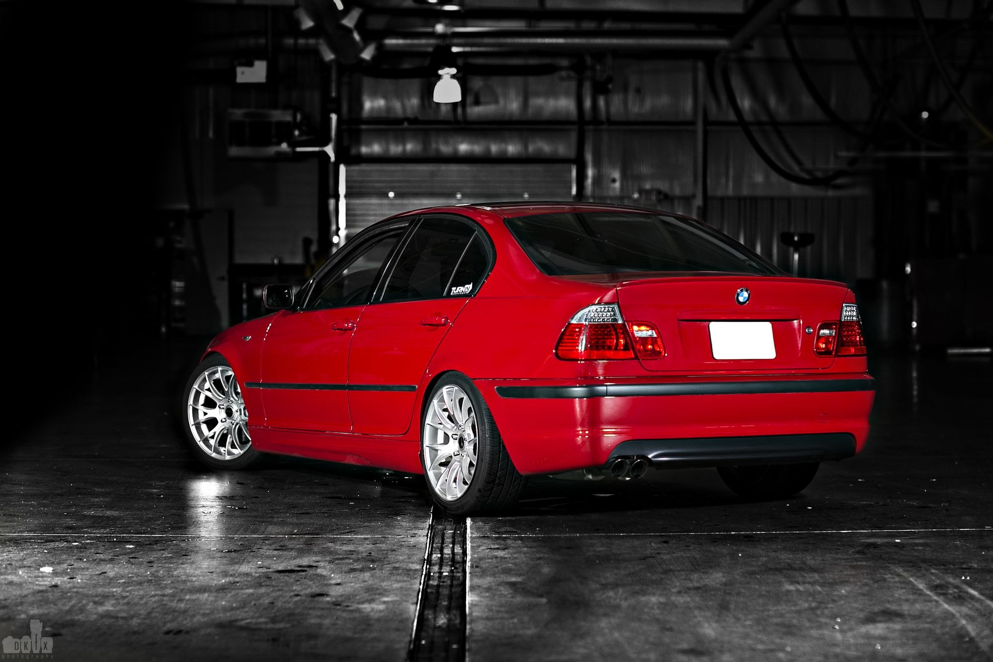Custom Rear Diffuser on Red BMW 3-Series - Photo by dan kinzie