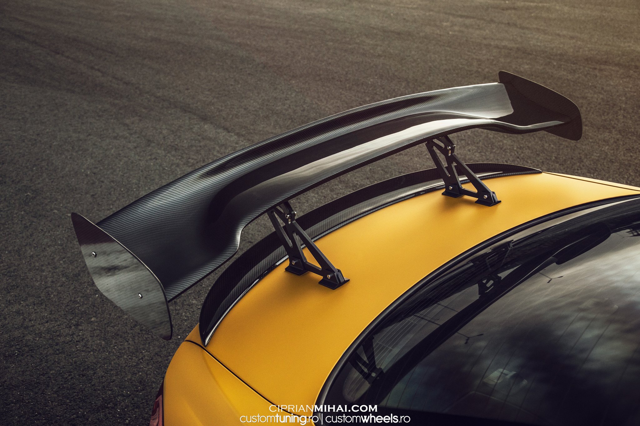 Yellow BMW 3-Series with Carbon Fiber Wing Spoiler - Photo by Ciprian Mihai