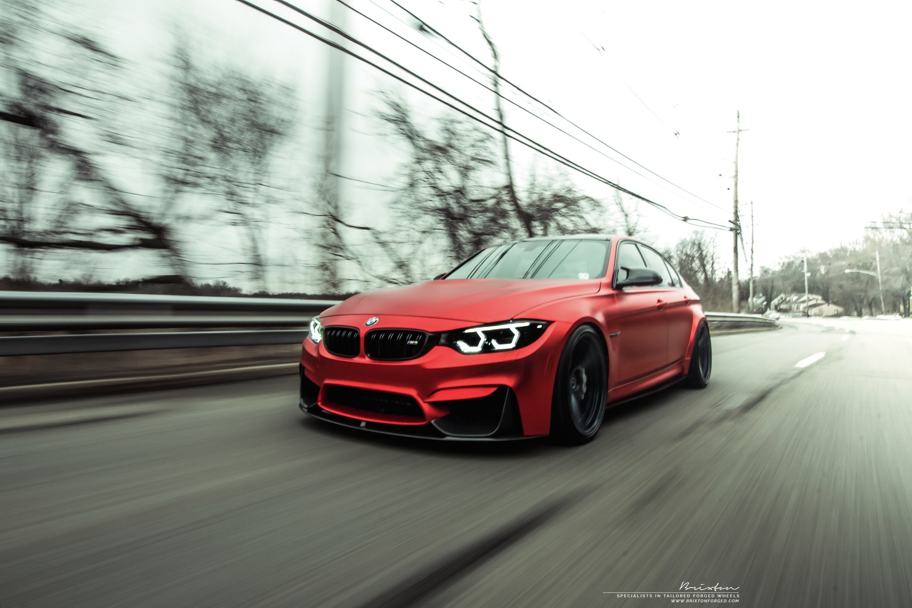 Brixton Forged Wheels on Red BMW 3-Series - Photo by Brixton Forged Wheels