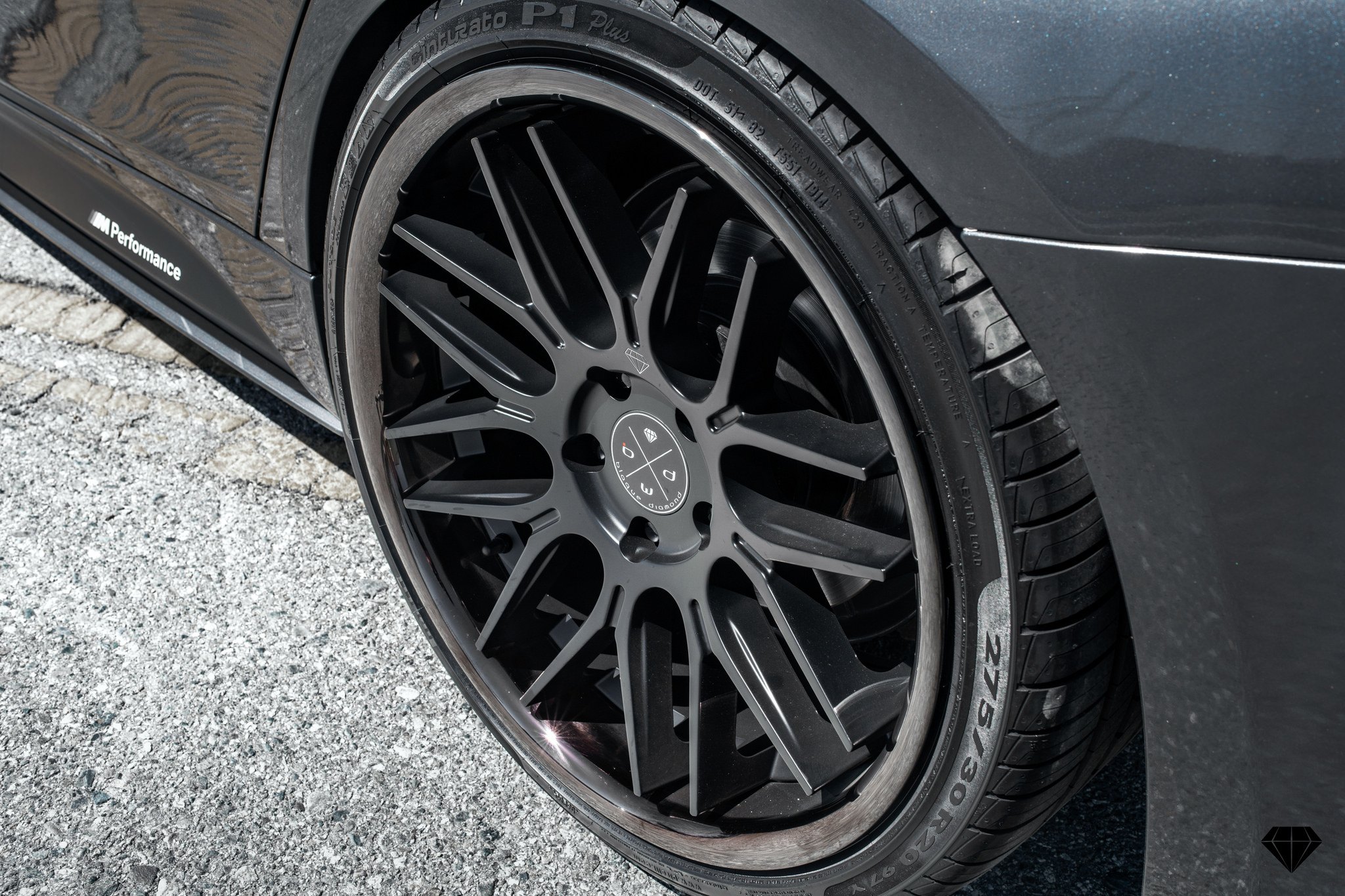 Pirelli P1 Tires on Custom Gray BMW 3-Series - Photo by Blaque Diamond Wheels
