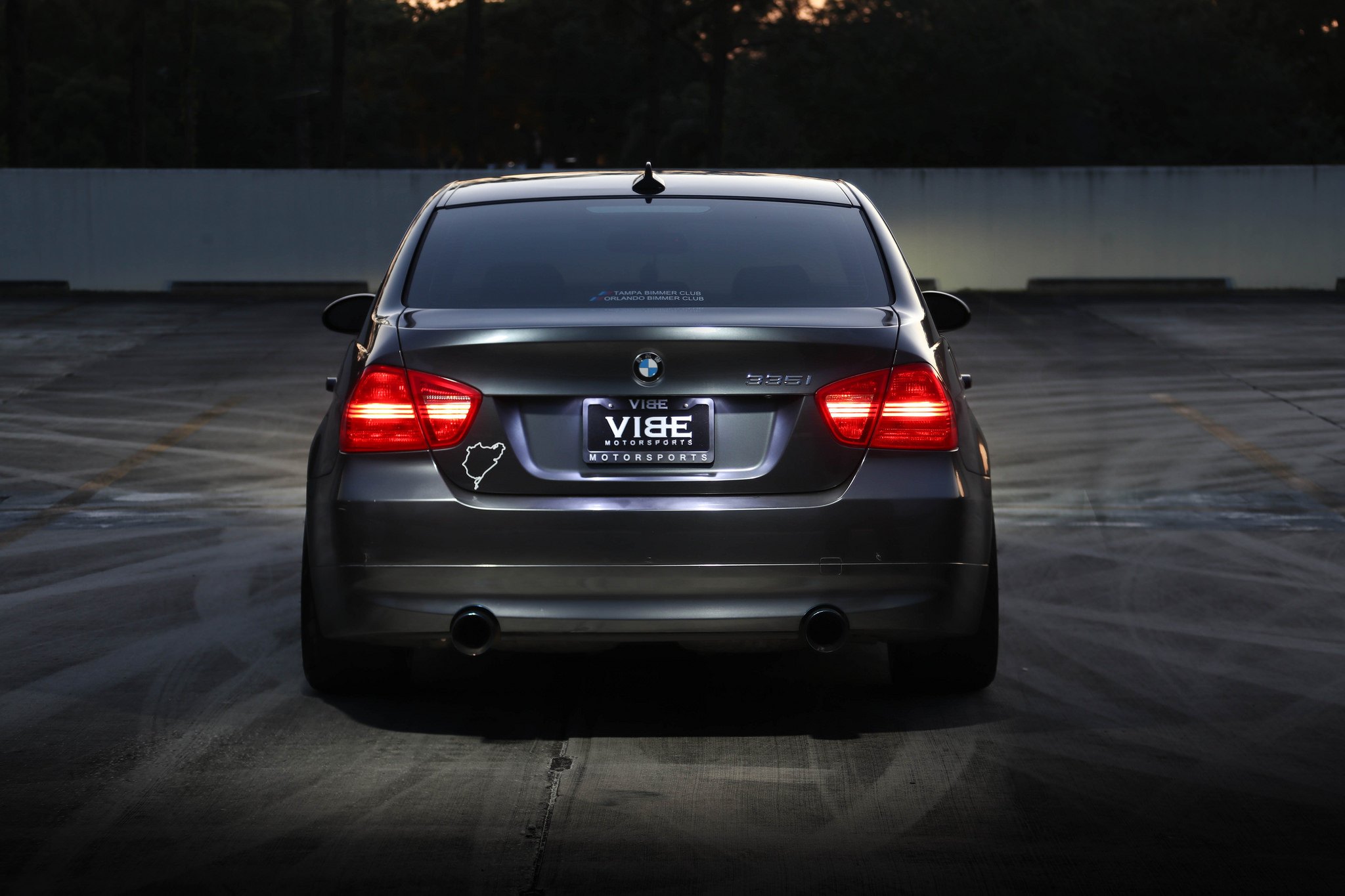 Red LED Taillights on Gray BMW 3-Series - Photo by VIBE Motorsports