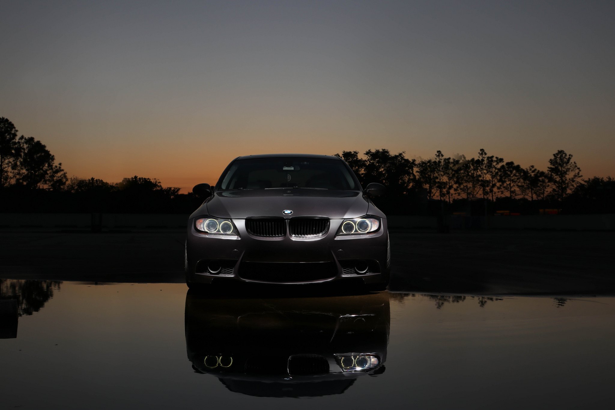 Front Bumper with Fog Lights on Gray BMW 3-Series - Photo by VIBE Motorsports